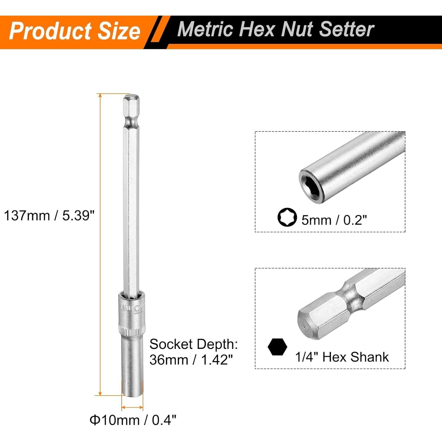 Controlador de Tuercas 5mm HARFINGTON 2 Piezas Hexagonal