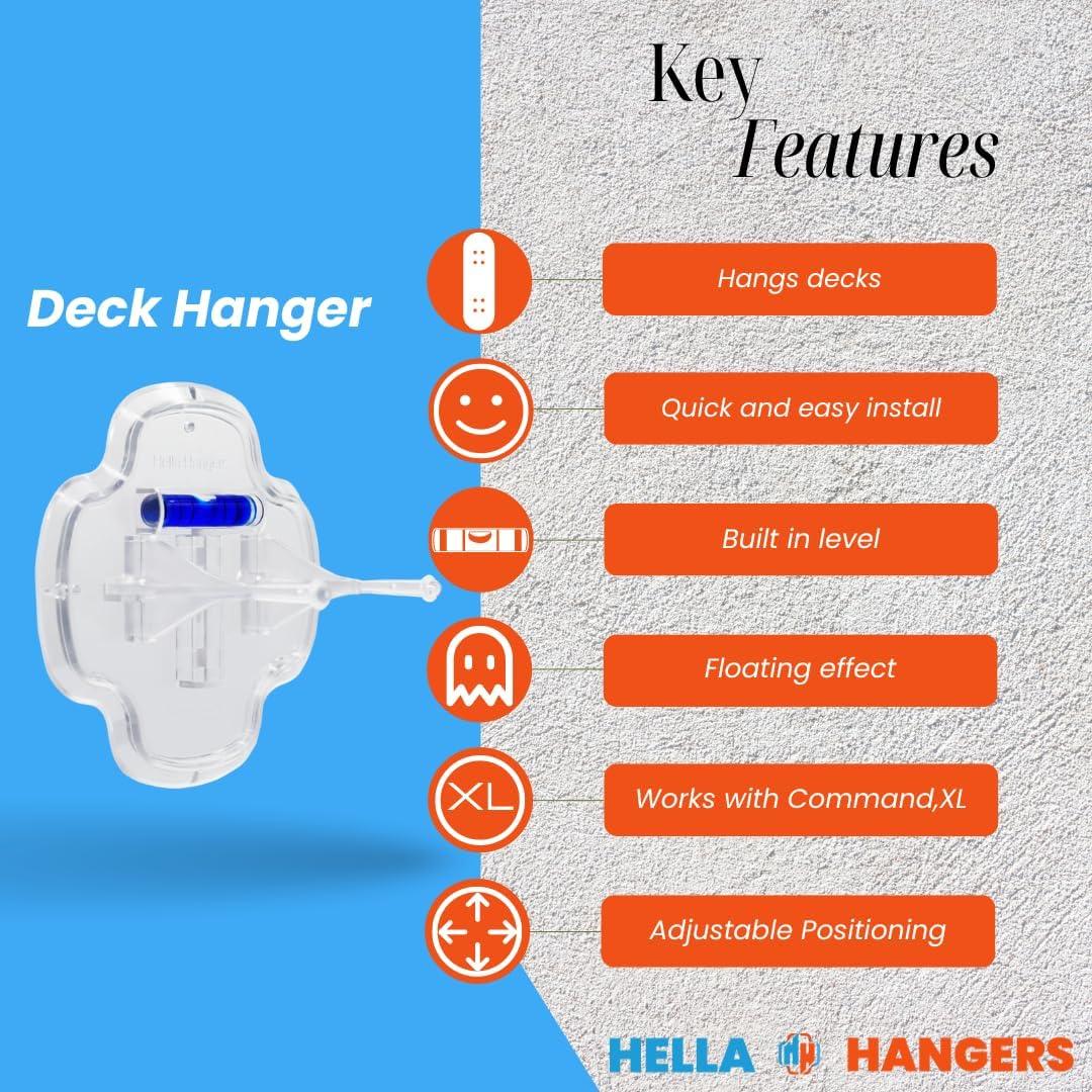 Soporte para Tabla de Skate Hella Hangers - Transparente, Flotante