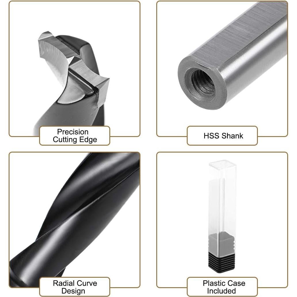 Broca de Punta Brad uxcell 13mm x 70mm HSS para Madera