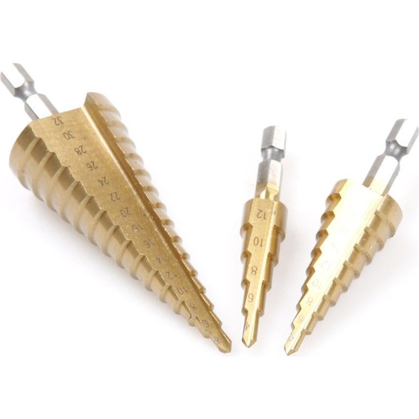 Juego de Brocas Escalonadas Preamer 4-12-20-32mm Hexagonal