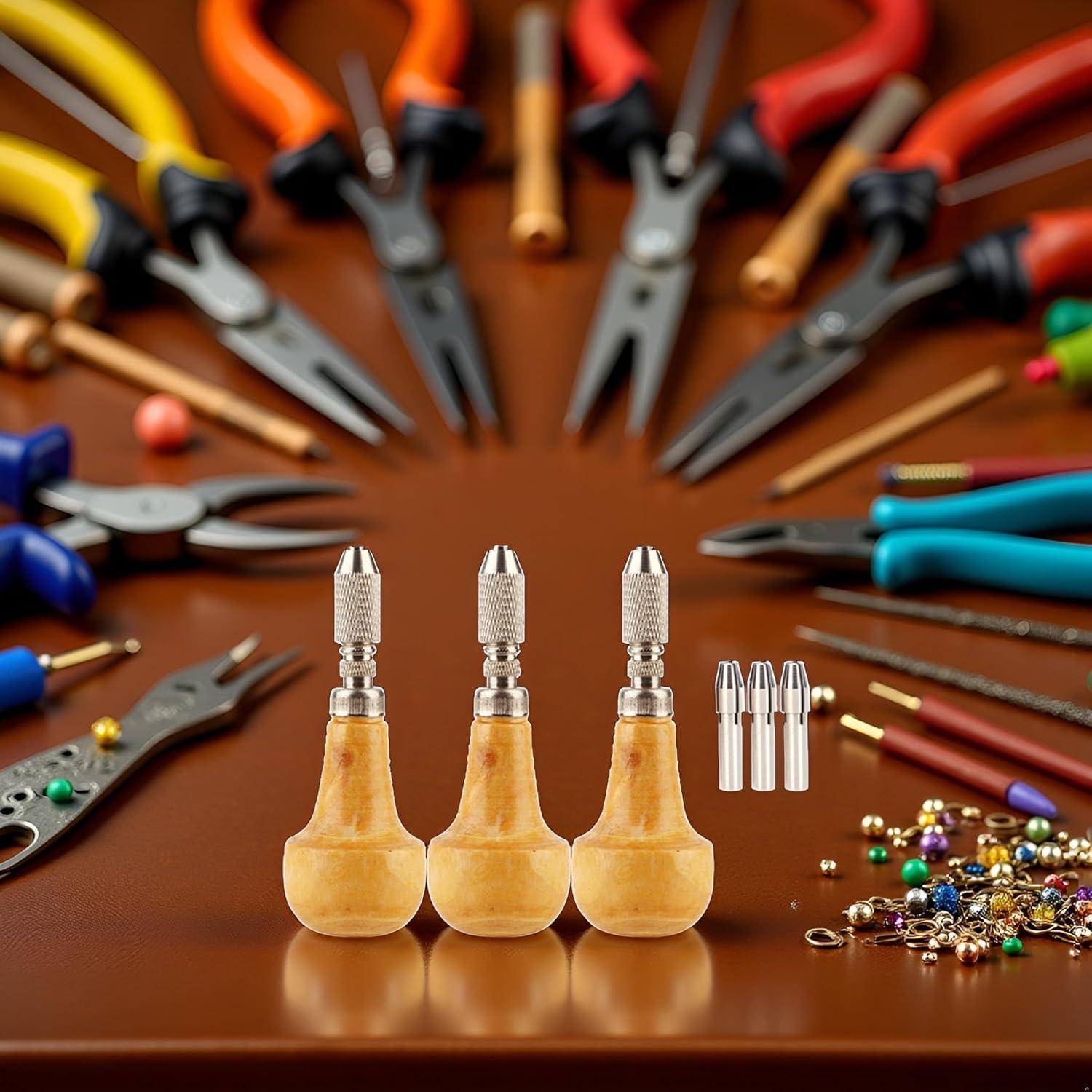 Juego de 3 Pinzas Pssopp para Joyería con Mango Ergonómico