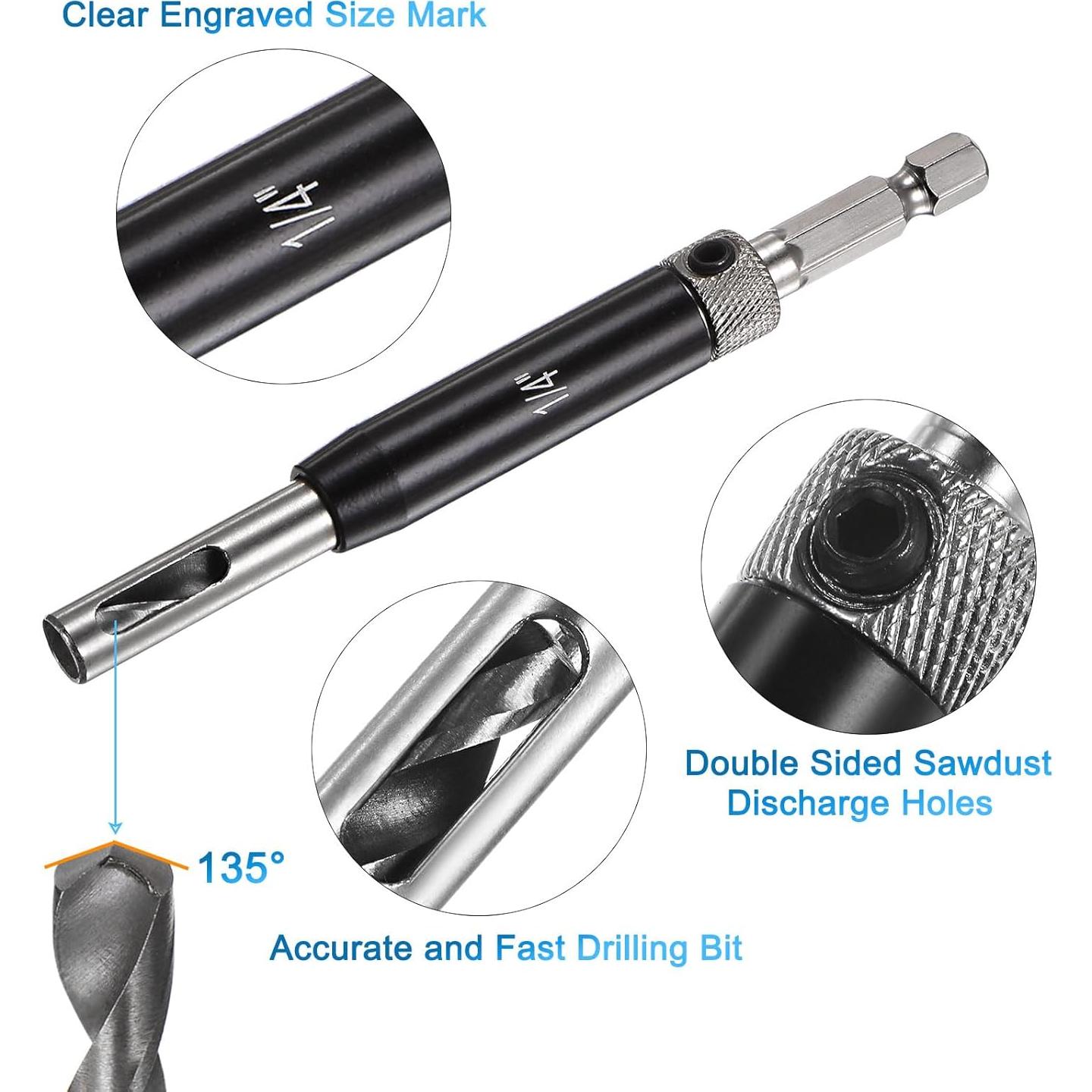 Juego de 22 Brocas de Centrado Automático HARFINGTON 1,98-6,35 mm