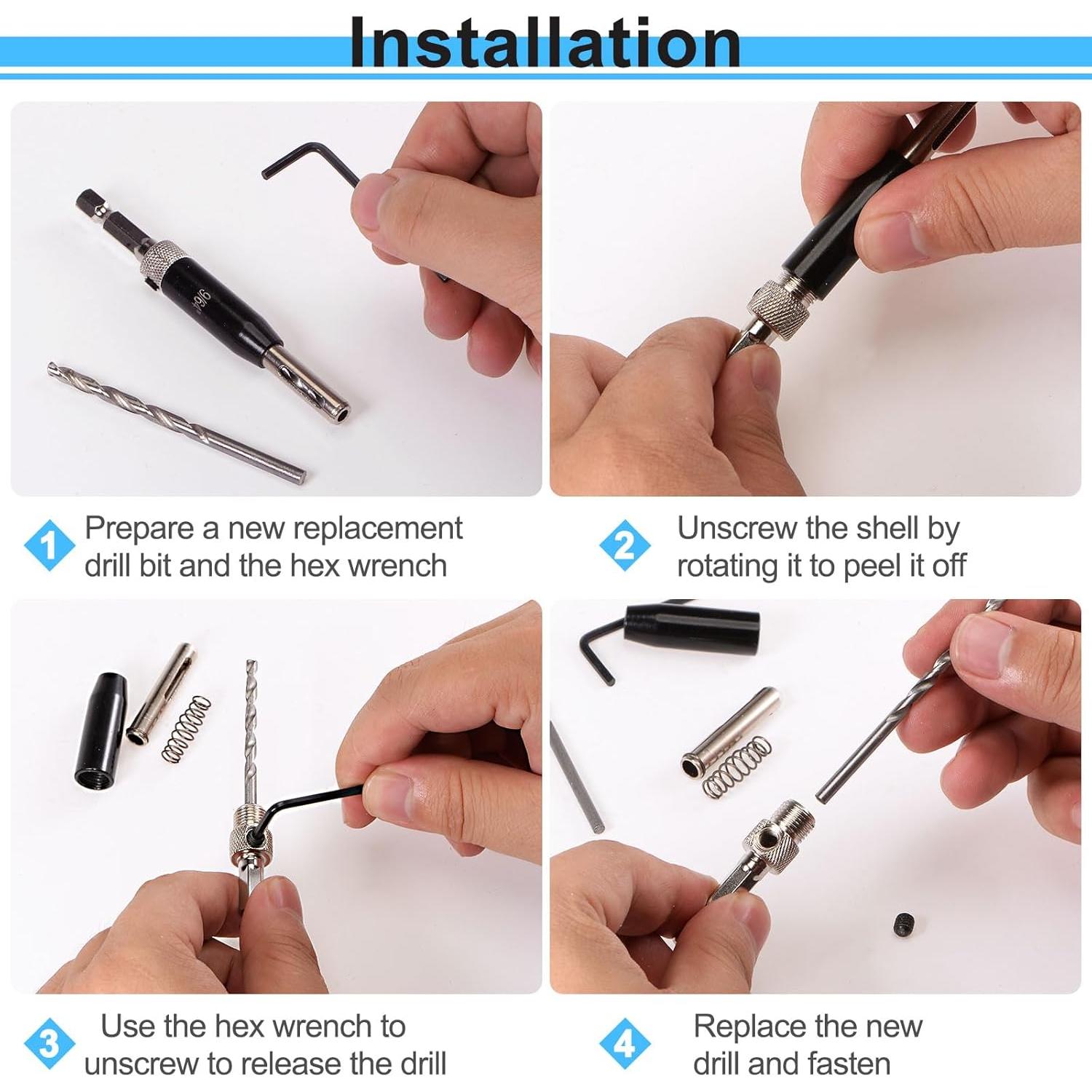 Juego de 22 Brocas de Centrado Automático HARFINGTON 1,98-6,35 mm