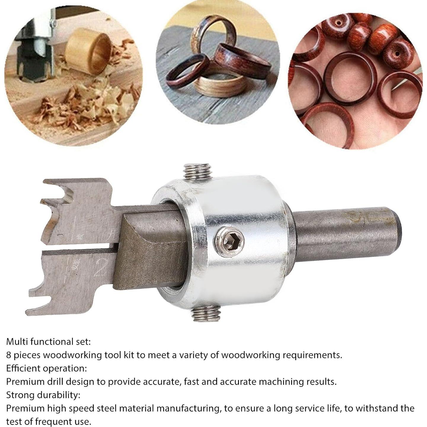 Juego de 8 Cortadores de Taladro HSS FTVOGUE para Carpintería