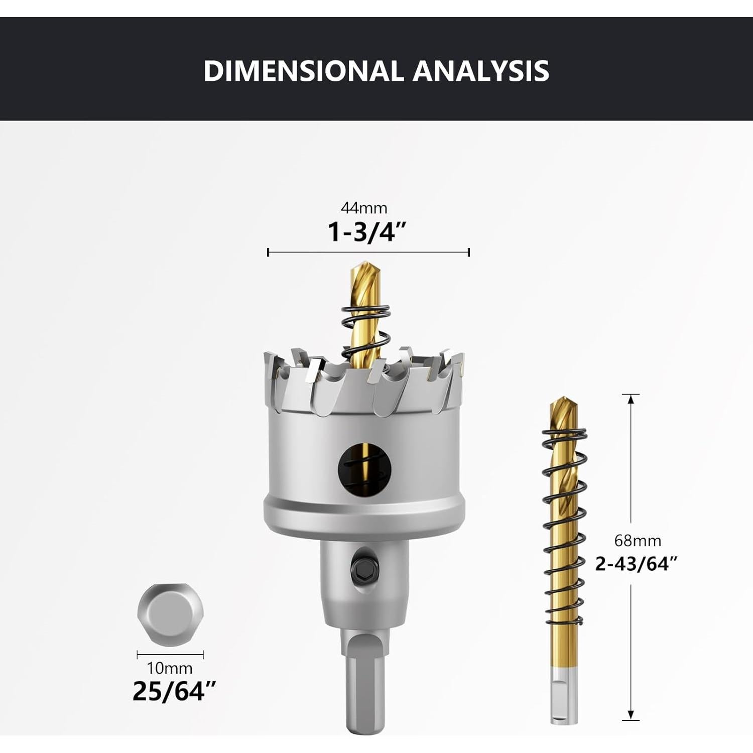 Sierra de Agujero CSOOM 44mm TCT para Metal y Madera