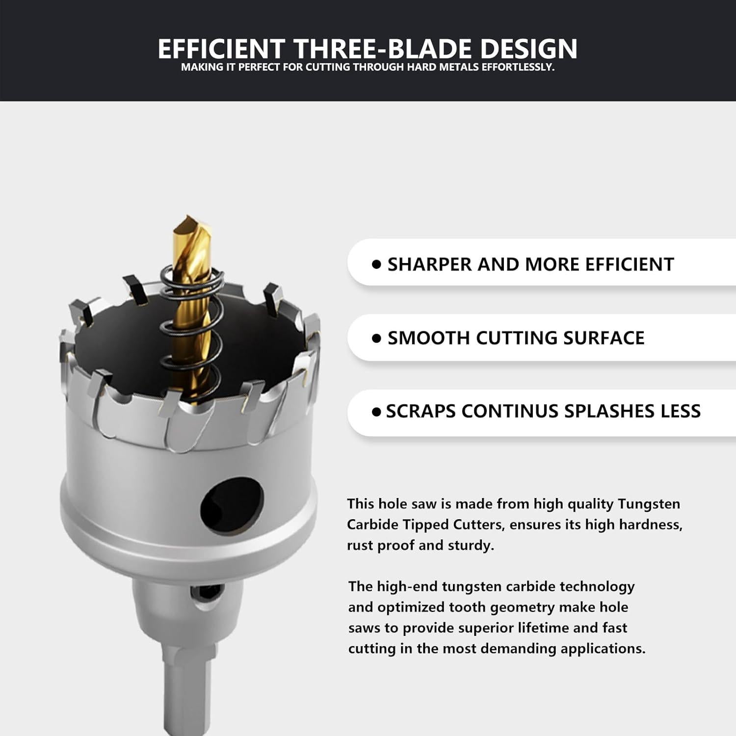 Sierra de Agujero CSOOM 44mm TCT para Metal y Madera