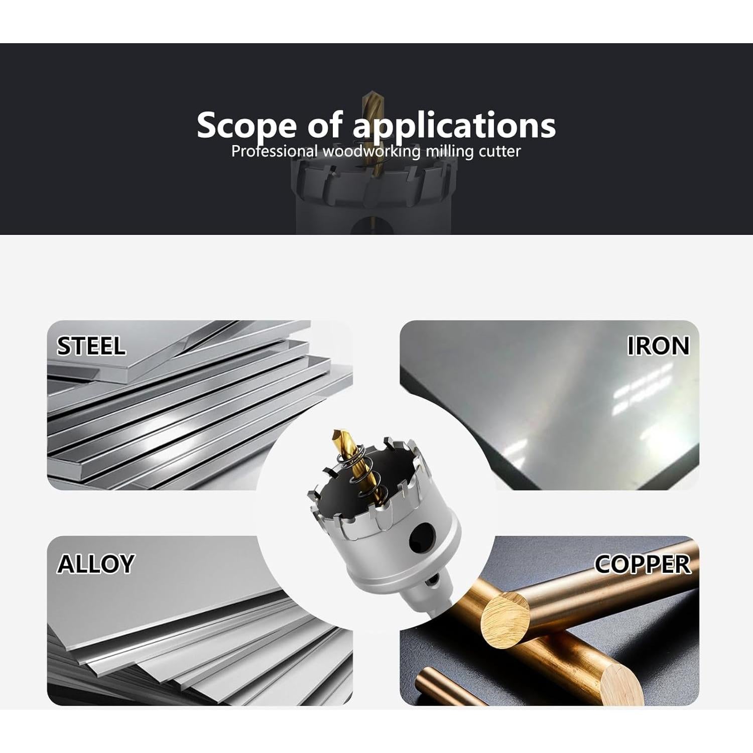 Sierra de Agujero CSOOM 44mm TCT para Metal y Madera