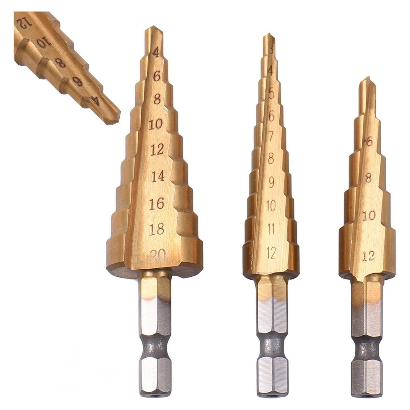 Juego de Brocas Escalonadas Rongon HSS Titanio 3-20mm