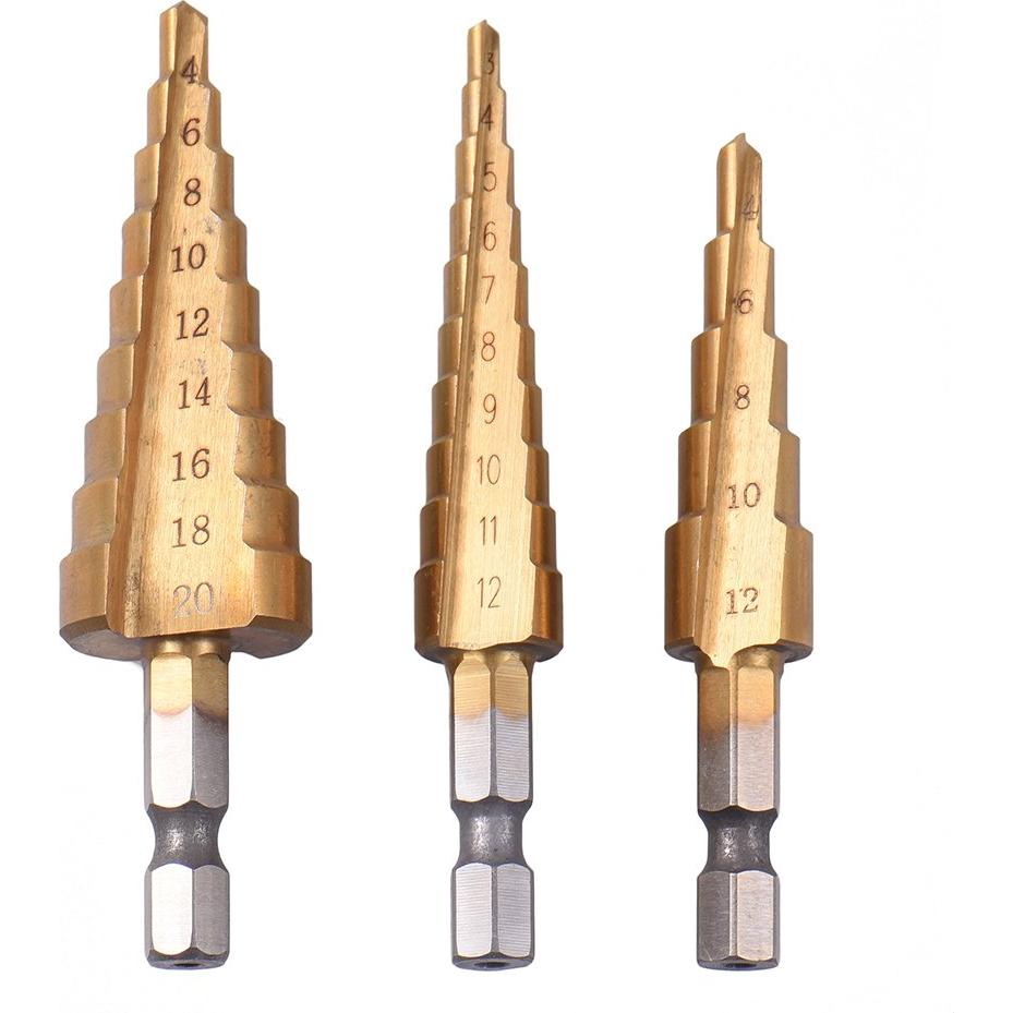 Juego de Brocas Escalonadas Rongon HSS Titanio 3-20mm
