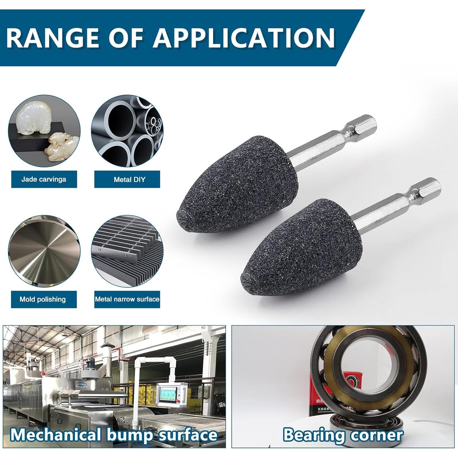 10 Puntas Abrasivas Aracombie 6.35mm para Taladro