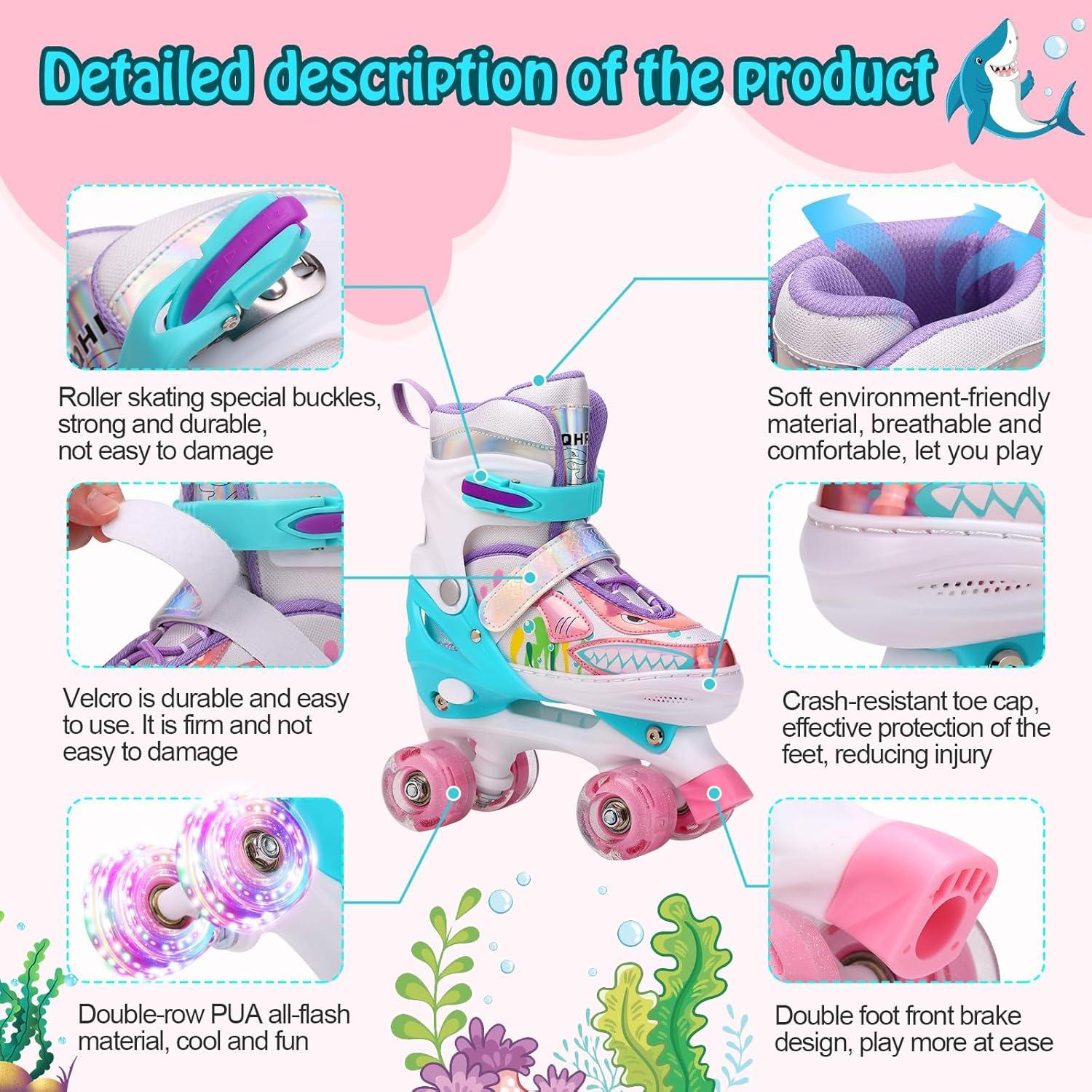 Patines en Línea HJQHRU Roller-01 Ajustables con Ruedas Iluminadas