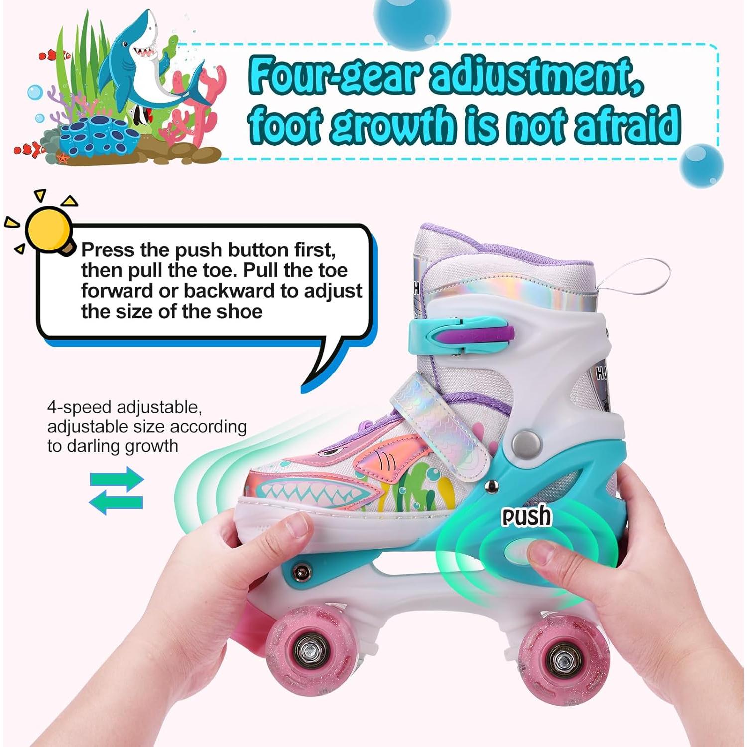 Patines en Línea HJQHRU Roller-01 Ajustables con Ruedas Iluminadas