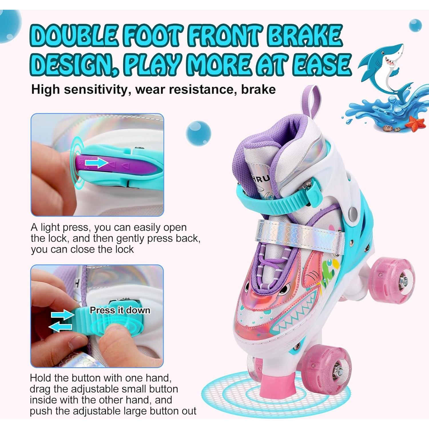 Patines en Línea HJQHRU Roller-01 Ajustables con Ruedas Iluminadas