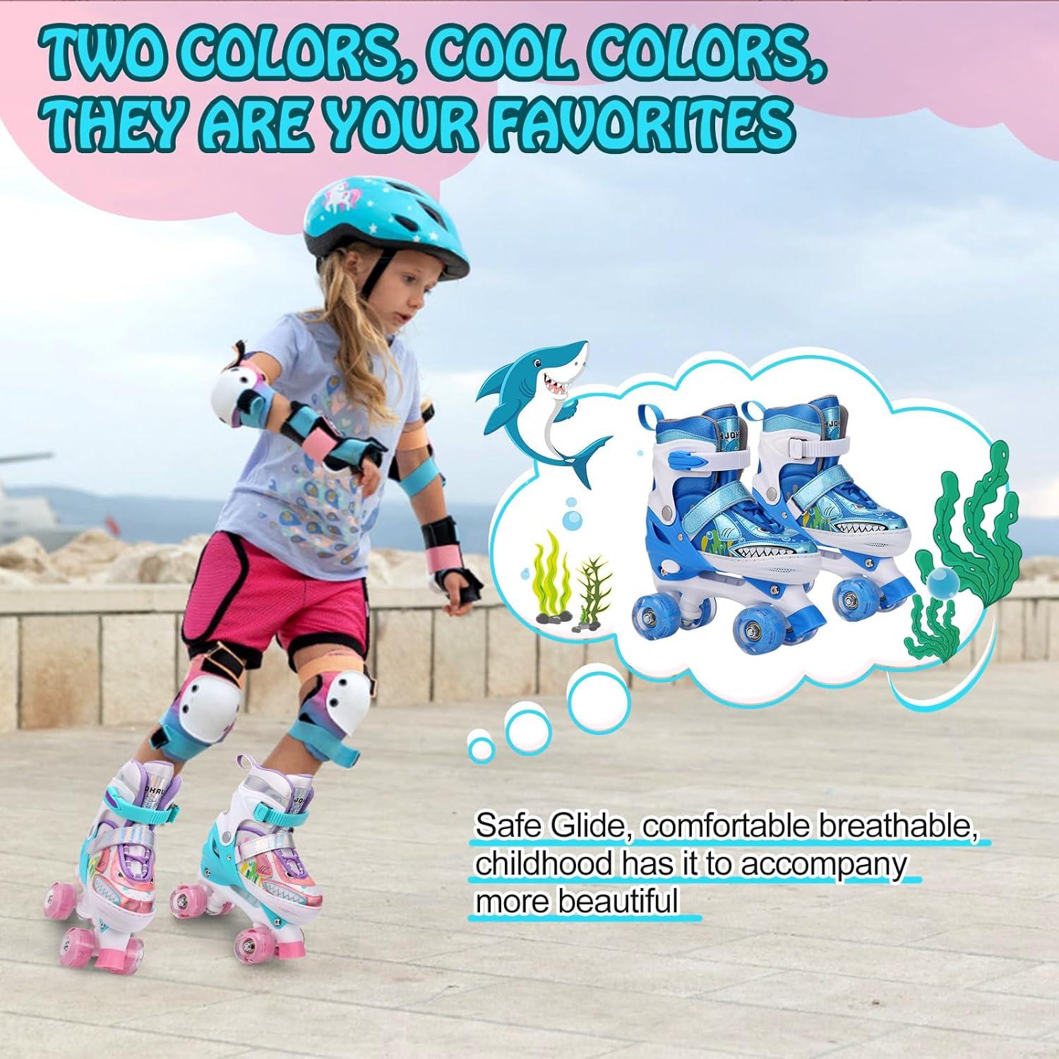Patines en Línea HJQHRU Roller-01 Ajustables con Ruedas Iluminadas