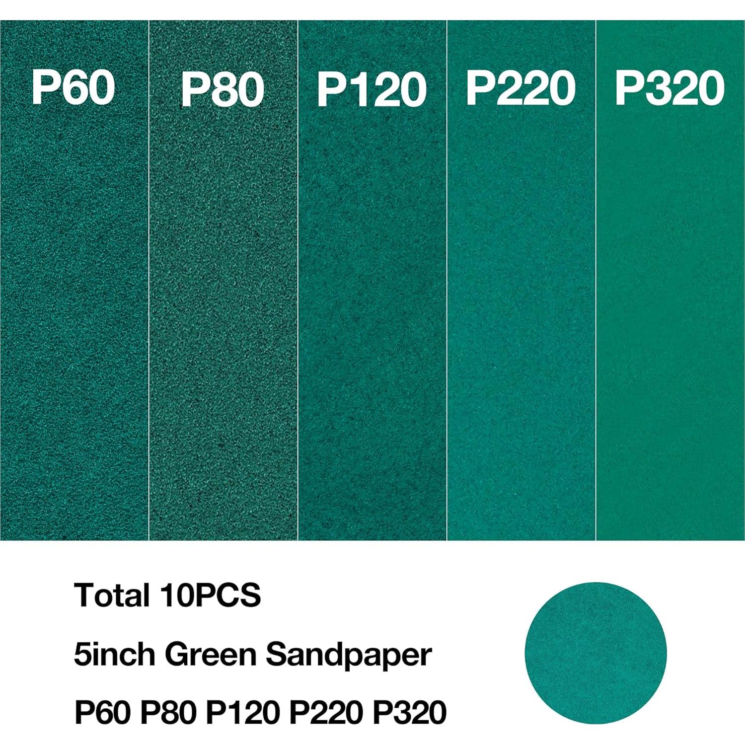 Lijadora Orbital Neumática UPWOOD 5 Pulgadas con 10 Lijas