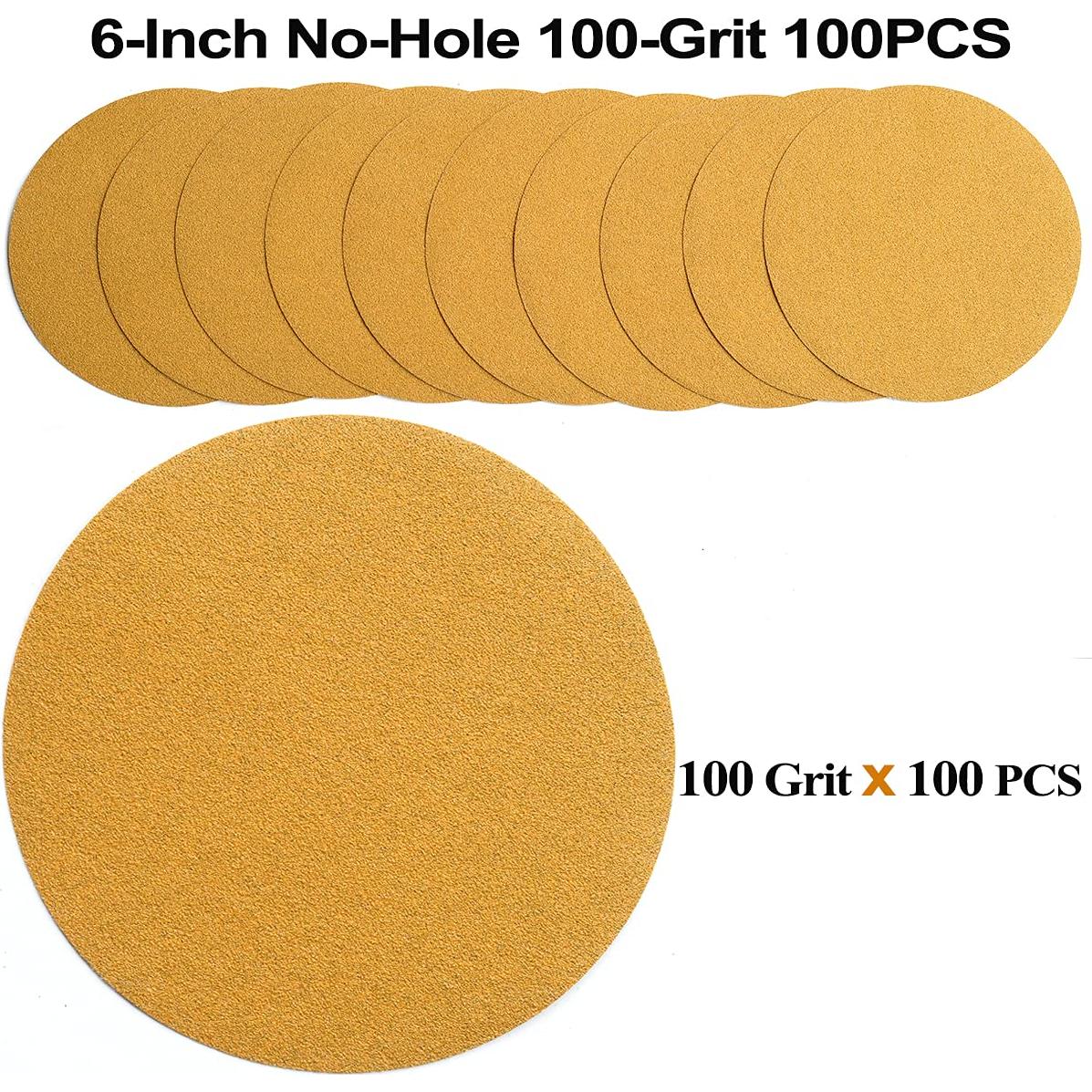 Discos de Lijado 100 Granos Aiyard 15,24 cm Velcro 100 Piezas