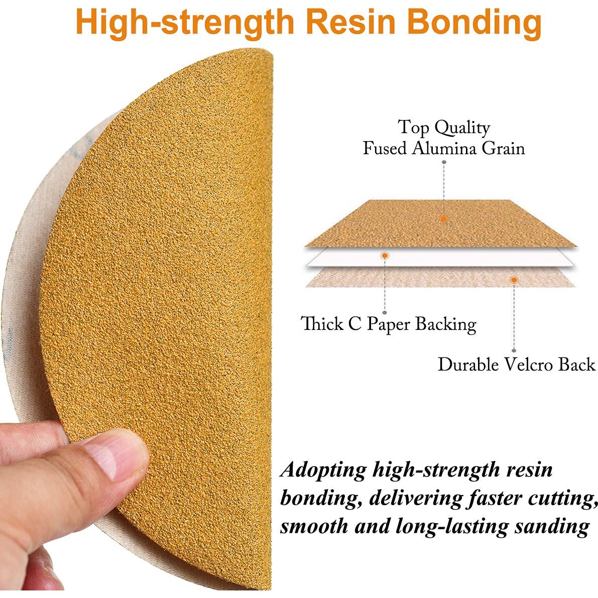 Discos de Lijado 100 Granos Aiyard 15,24 cm Velcro 100 Piezas