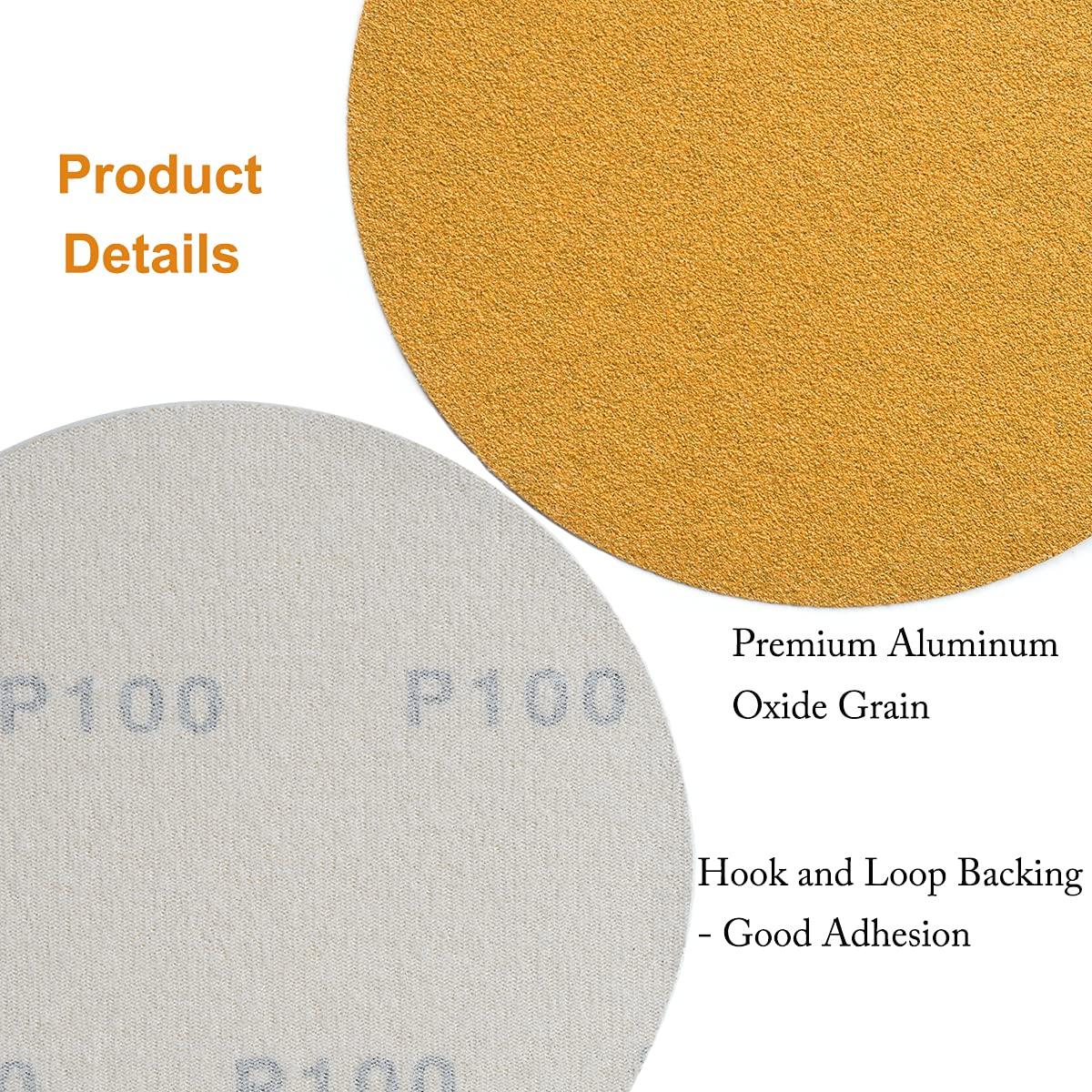 Discos de Lijado 100 Granos Aiyard 15,24 cm Velcro 100 Piezas