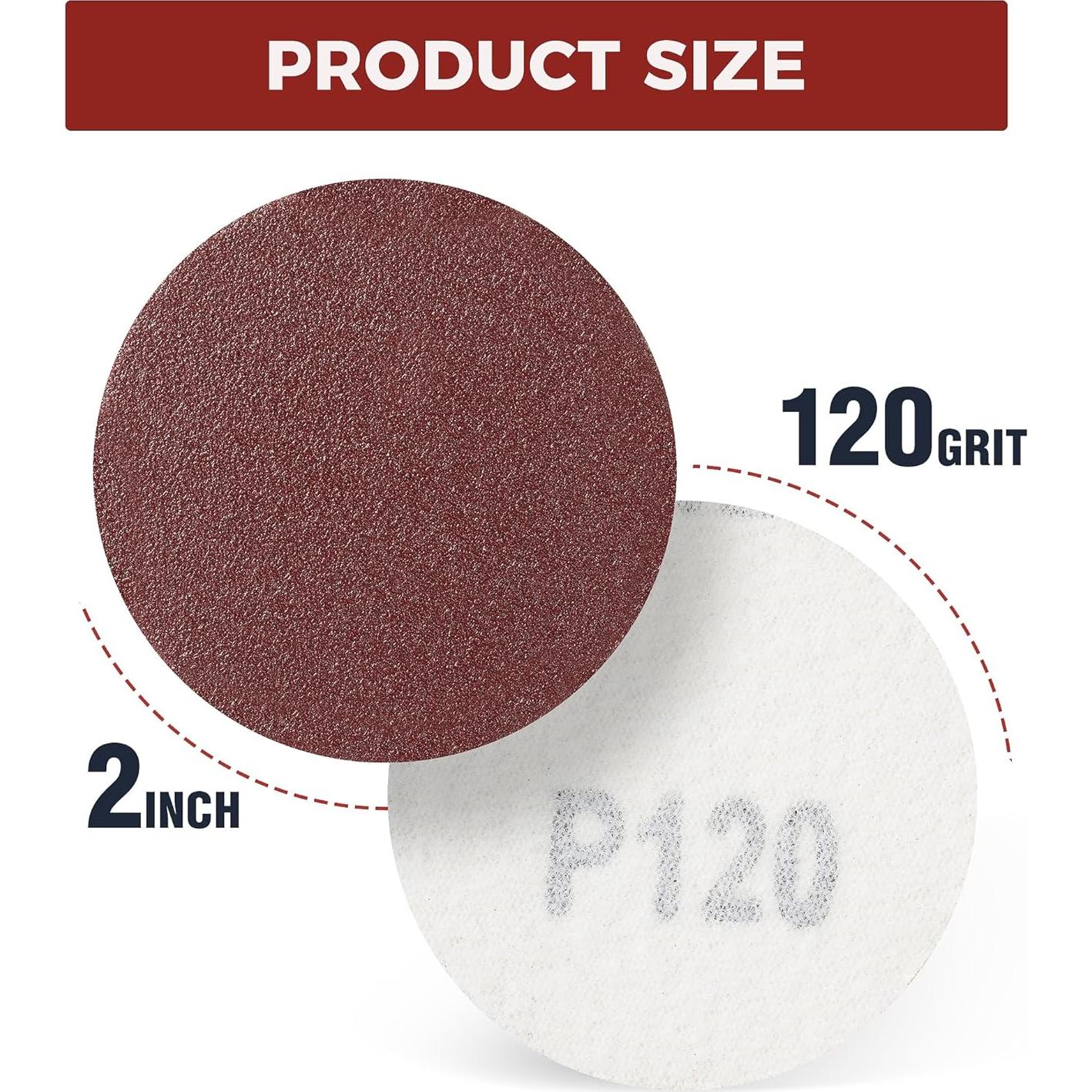 Discos de Lijado 100PCS 5 cm S SATC 120 Grano Gancho y Bucle
