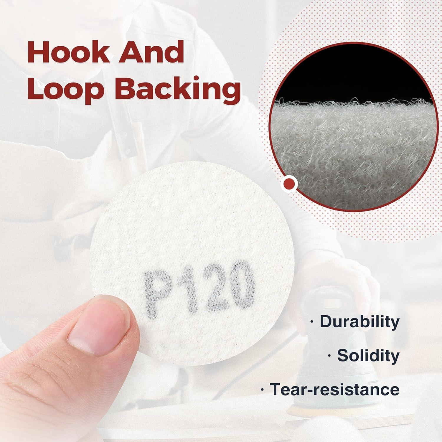 Discos de Lijado 100PCS 5 cm S SATC 120 Grano Gancho y Bucle