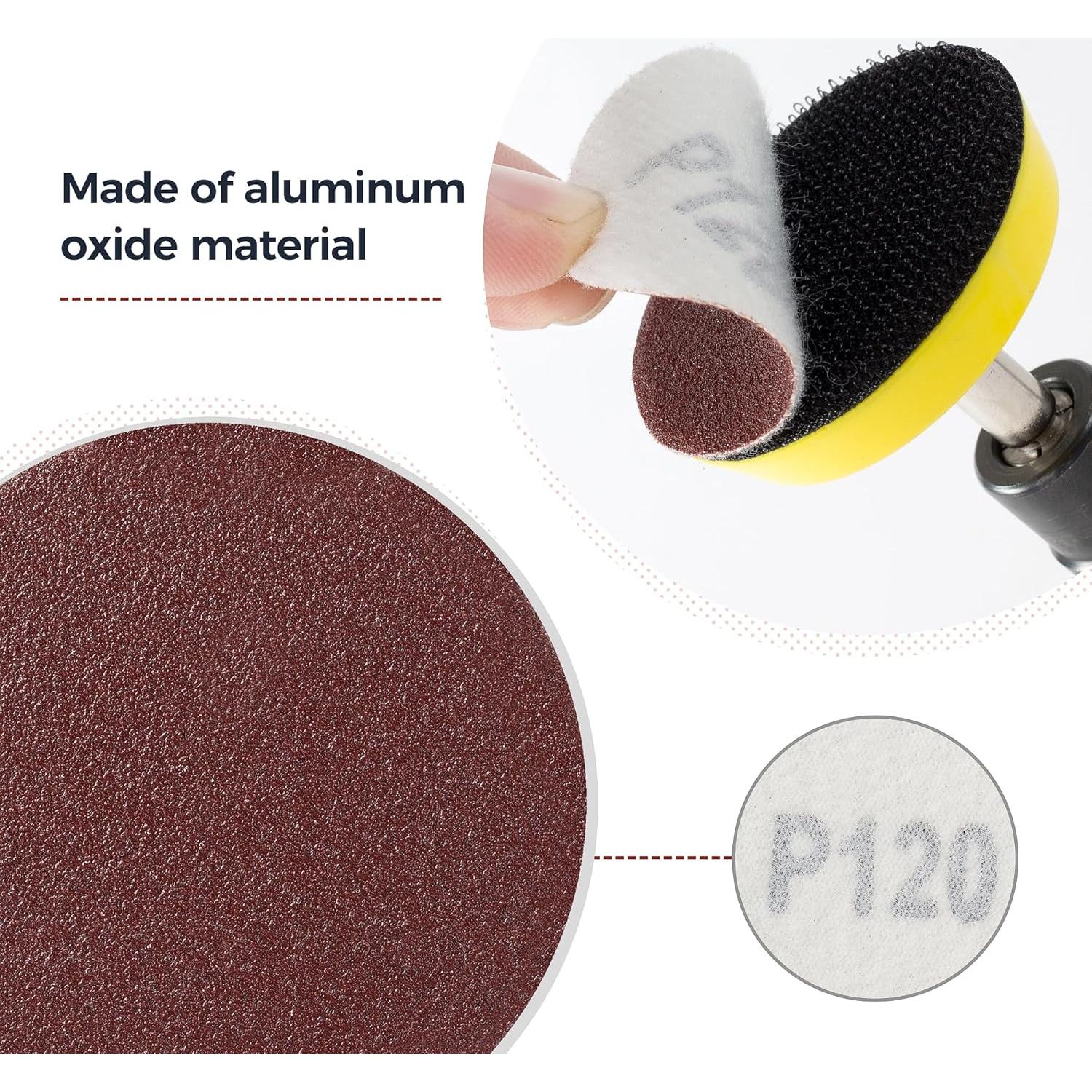 Discos de Lijado 100PCS 5 cm S SATC 120 Grano Gancho y Bucle