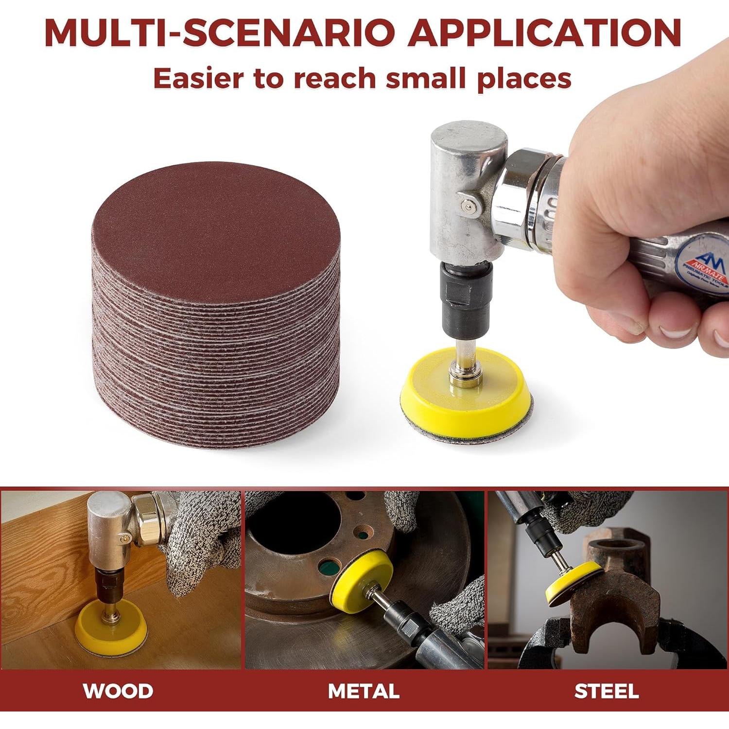 Discos de Lijado 100PCS 5 cm S SATC 120 Grano Gancho y Bucle