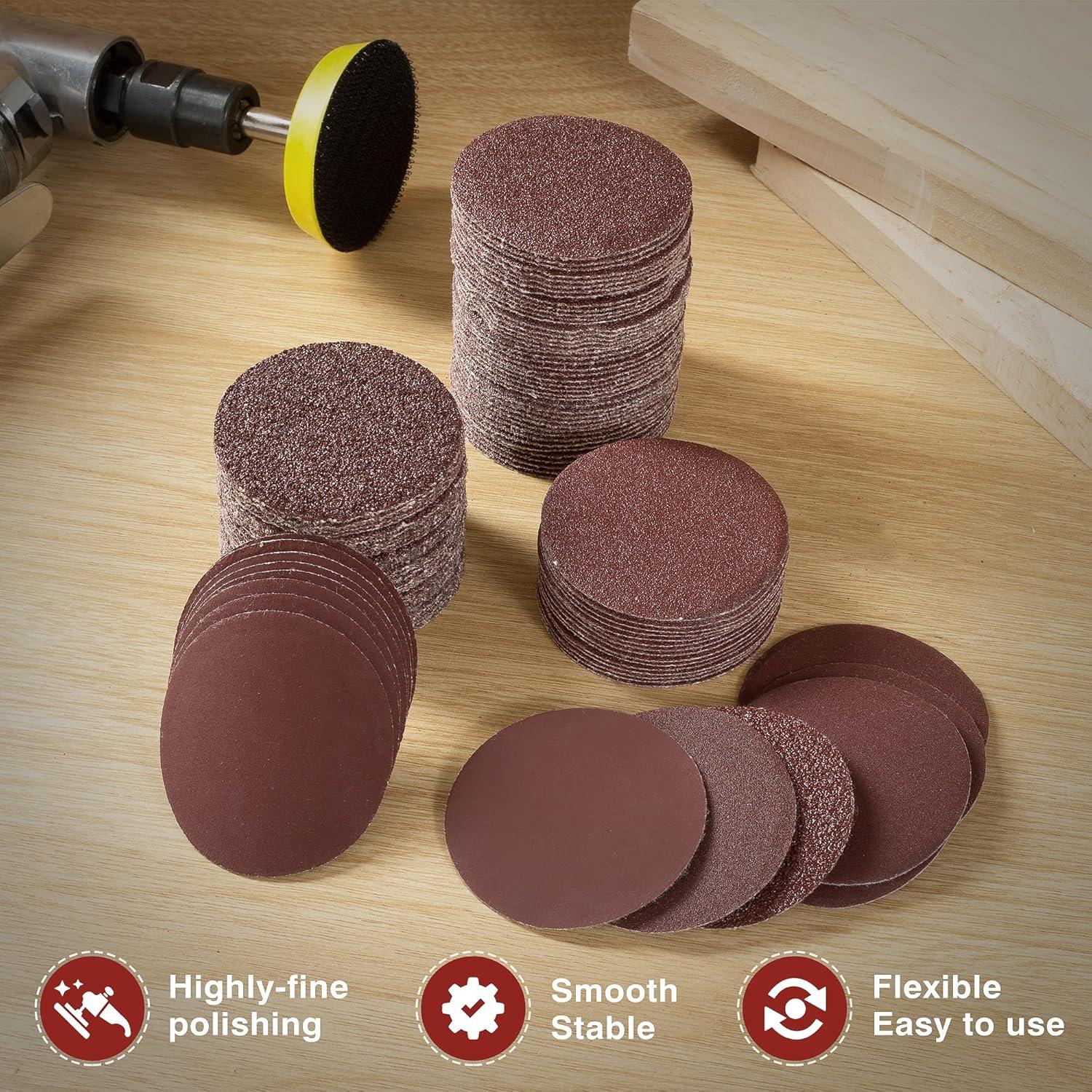 Discos de Lijado 100PCS 5 cm S SATC 120 Grano Gancho y Bucle