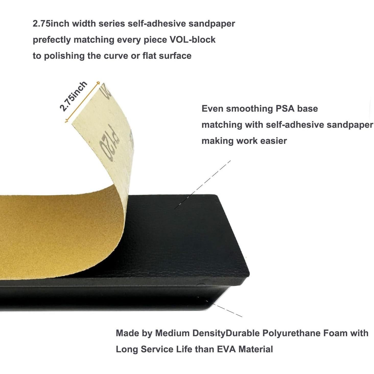 Juego de Bloques de Lijado VOLSIVE 3Pcs para Madera y Carrocería