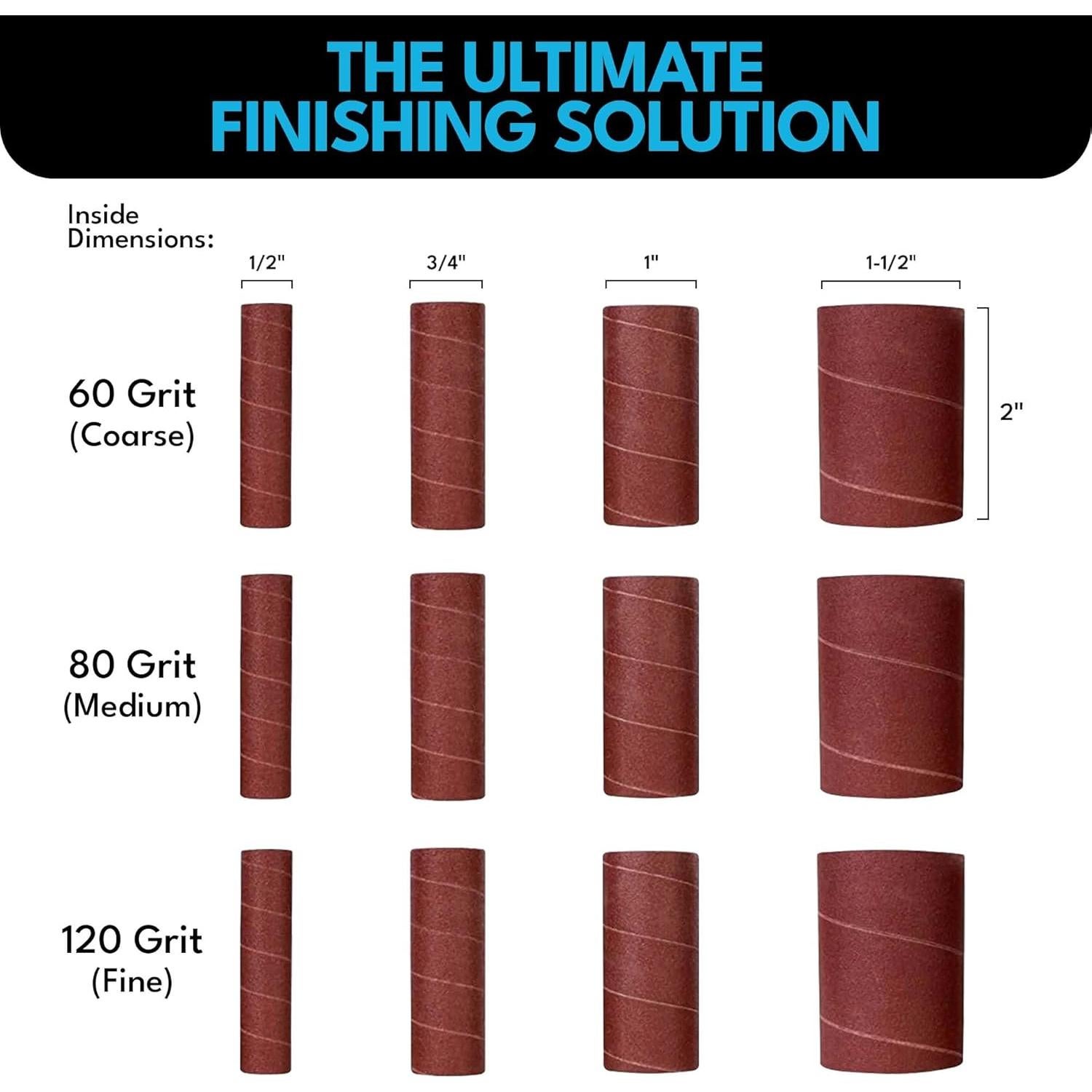 Juego de 12 Mangas de Lijado LINE10 5,08 cm 60/80/120 Granos