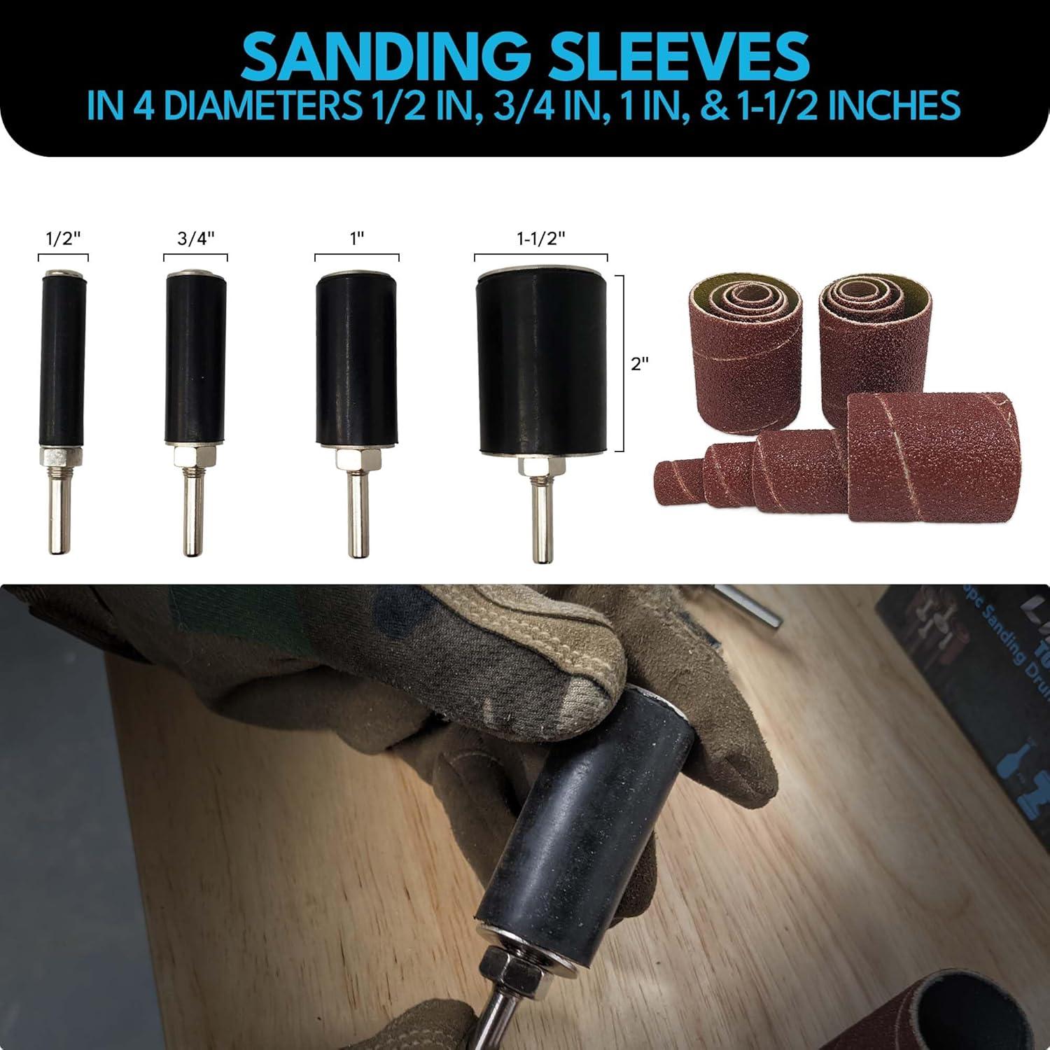 Juego de 12 Mangas de Lijado LINE10 5,08 cm 60/80/120 Granos