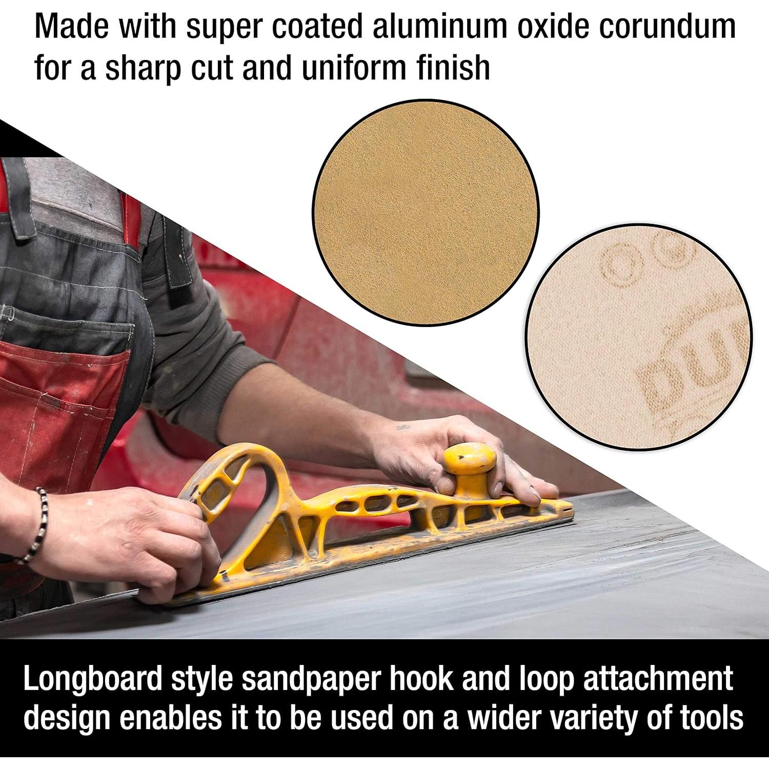 Papel de Lija Dura-Gold 100 Grano Oro 7 cm x 12 m