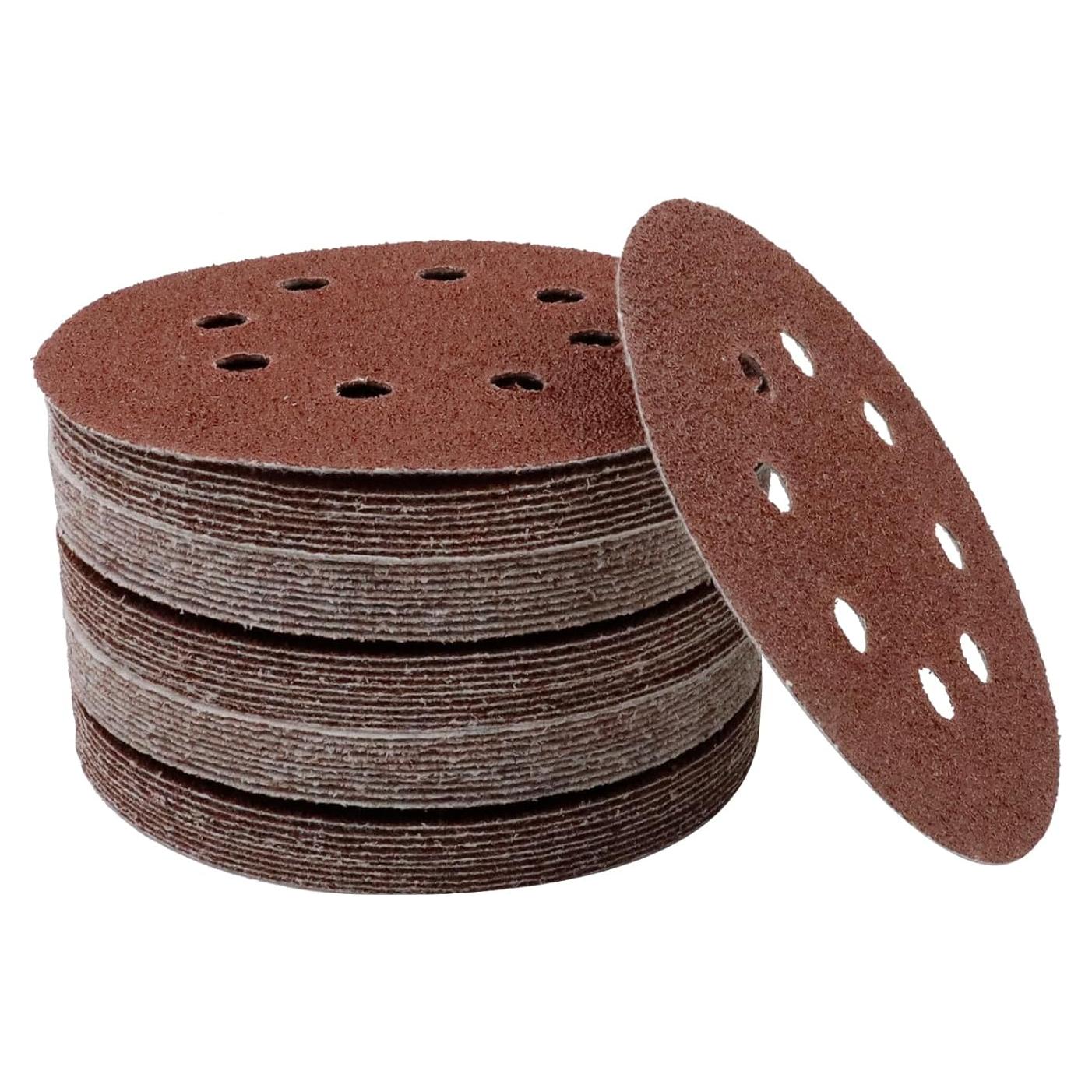 Discos de Lijado Antrader 50 PCS 12,7 cm 40 Grano 8 Agujeros