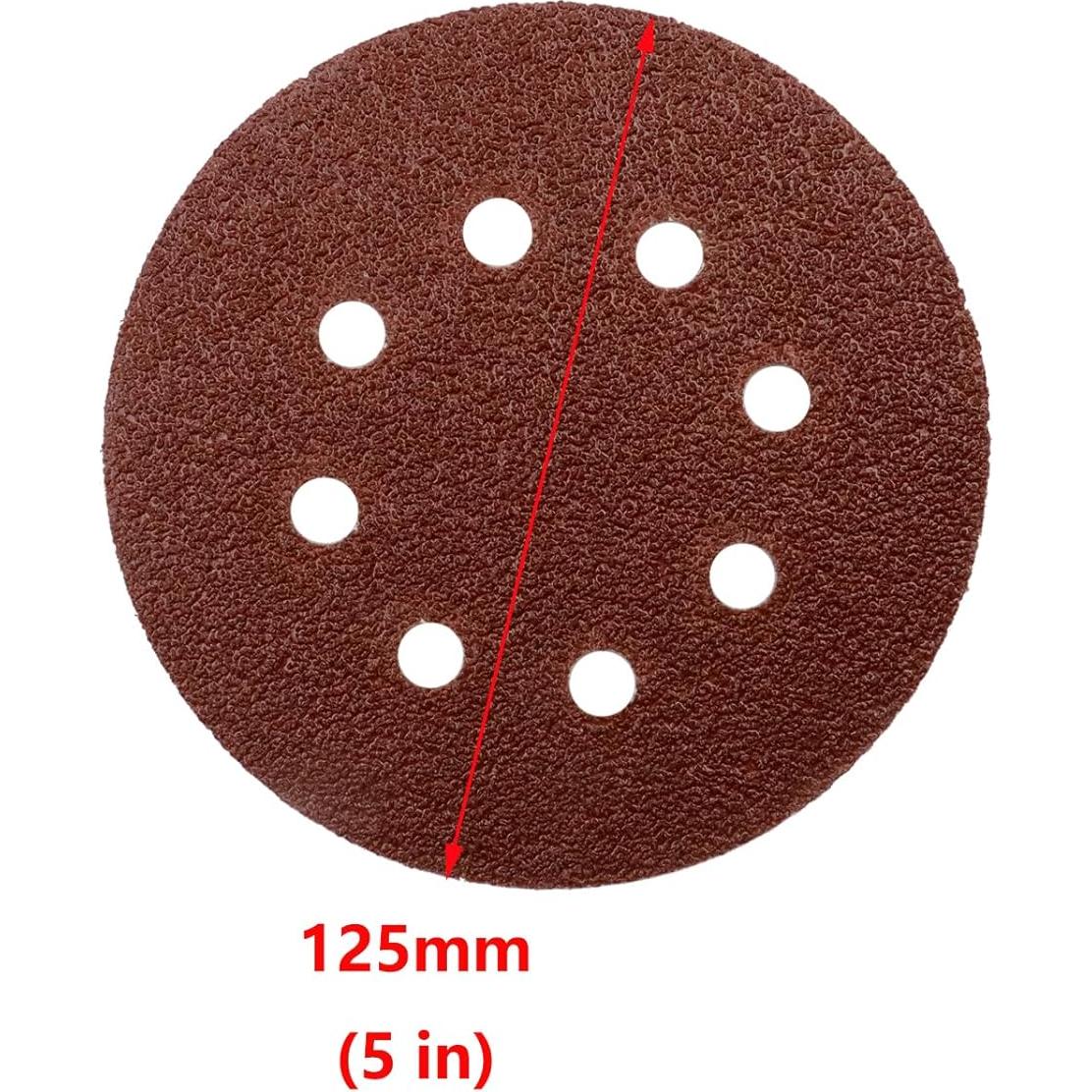Discos de Lijado Antrader 50 PCS 12,7 cm 40 Grano 8 Agujeros