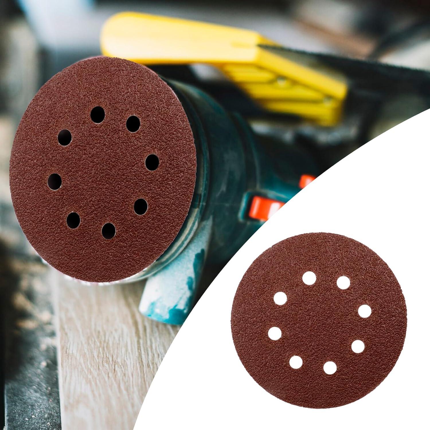 Discos de Lijado Antrader 50 PCS 12,7 cm 40 Grano 8 Agujeros