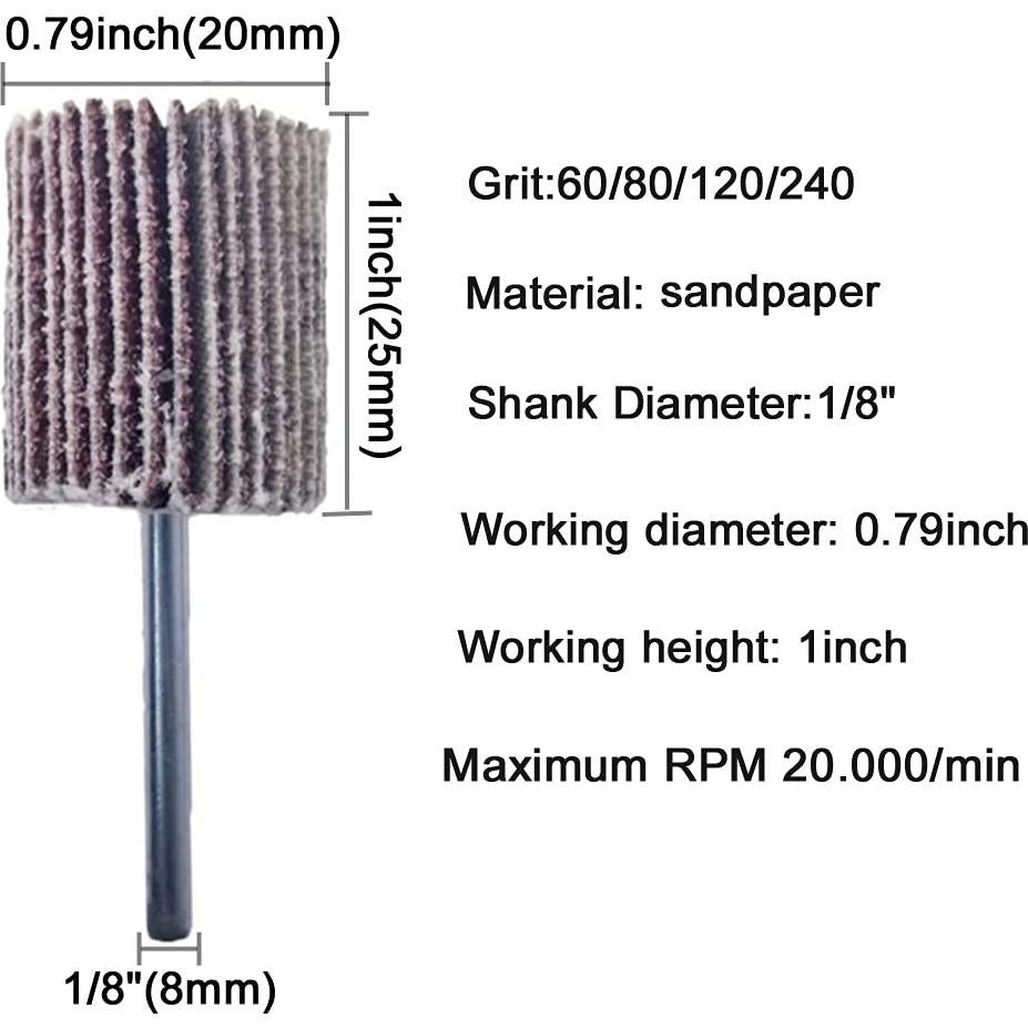 Juego de 100 Ruedas de Lijado Mixiflor 80 Granos 3.20cm