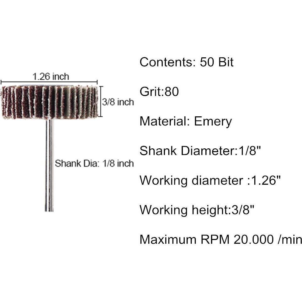 Juego de 100 Ruedas de Lijado Mixiflor 80 Granos 3.20cm