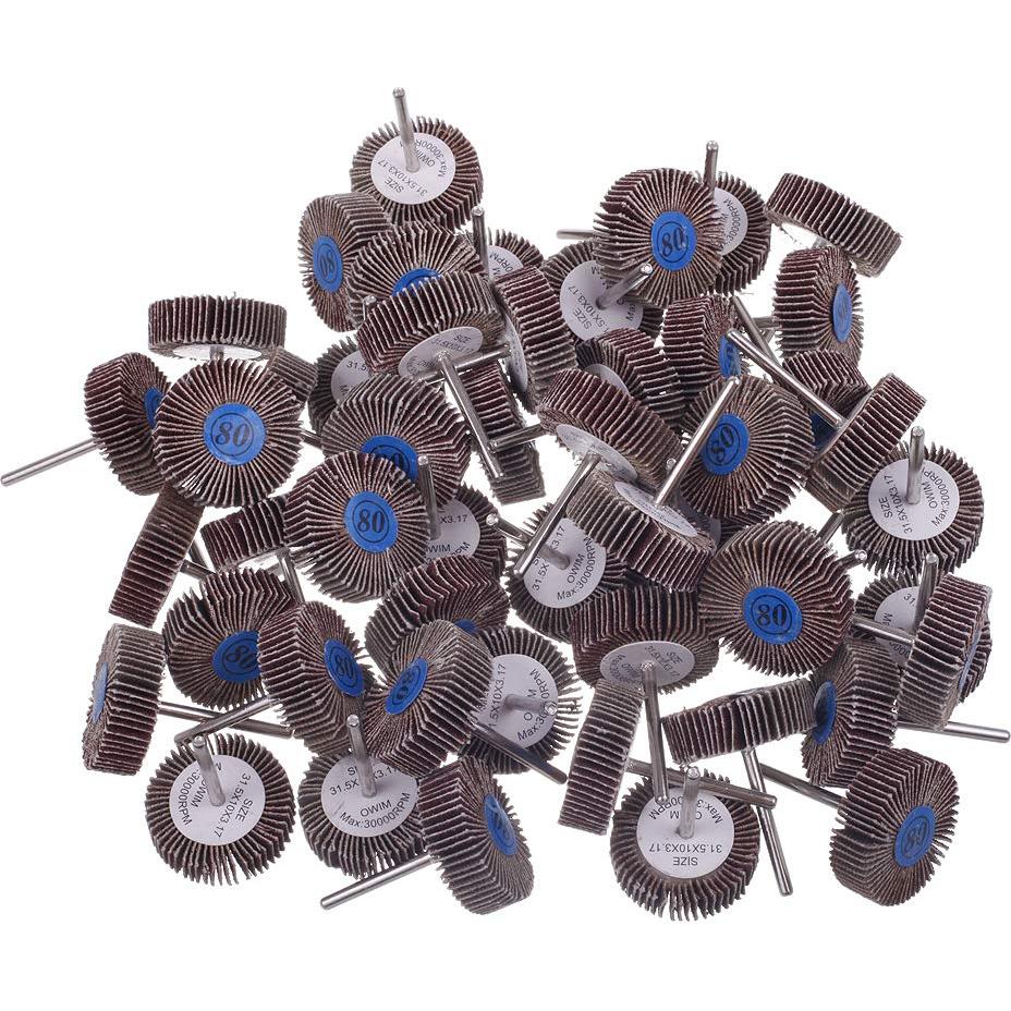 Juego de 100 Ruedas de Lijado Mixiflor 80 Granos 3.20cm