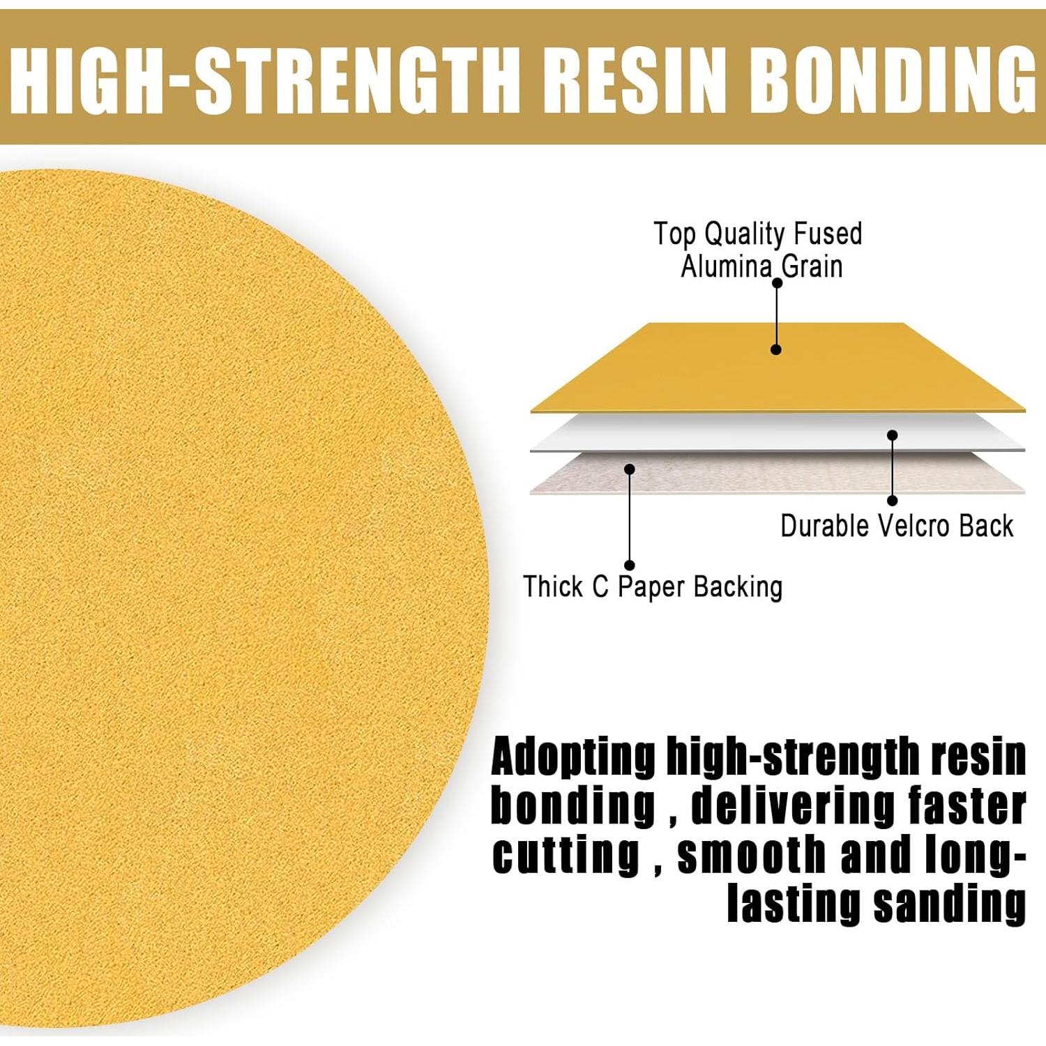 Discos de Lijado 150 Granos SSIIXX 15 cm Hook and Loop - 100 Pzas