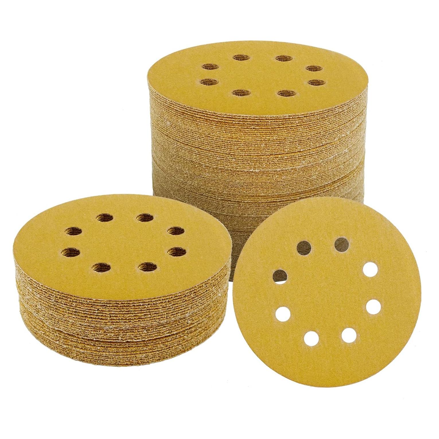 100 Discos de Lijado 12.7 cm QYQRQF 120 Granos 8 Agujeros