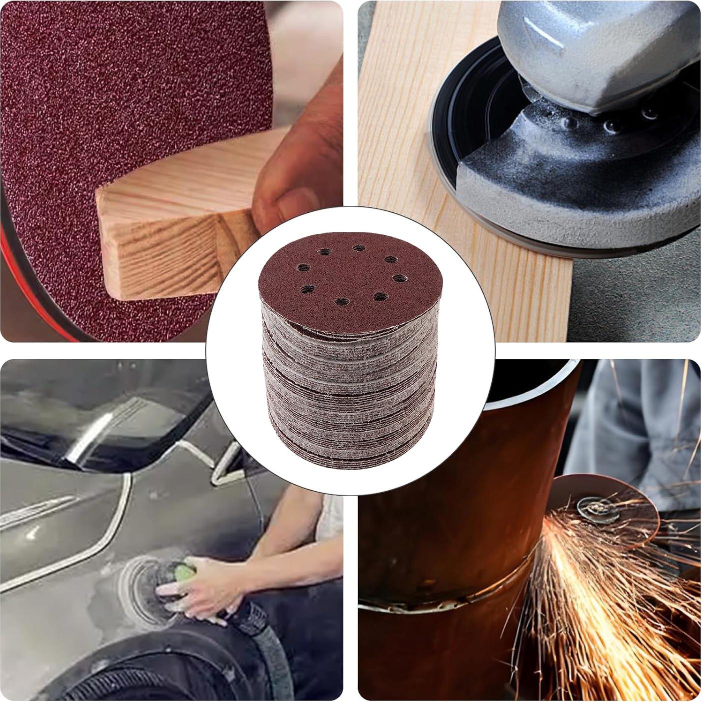 50 Discos de Lijado 125mm 8 Agujeros 40 Granos FLXDirect