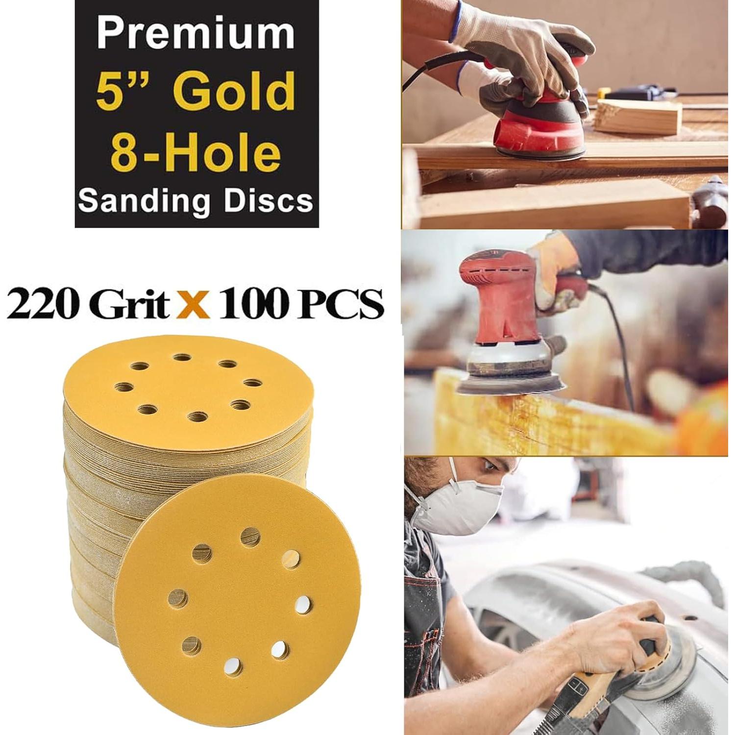 Discos de Lija Autoadhesivos FAWTEEM 220 Grano 100 Paquetes