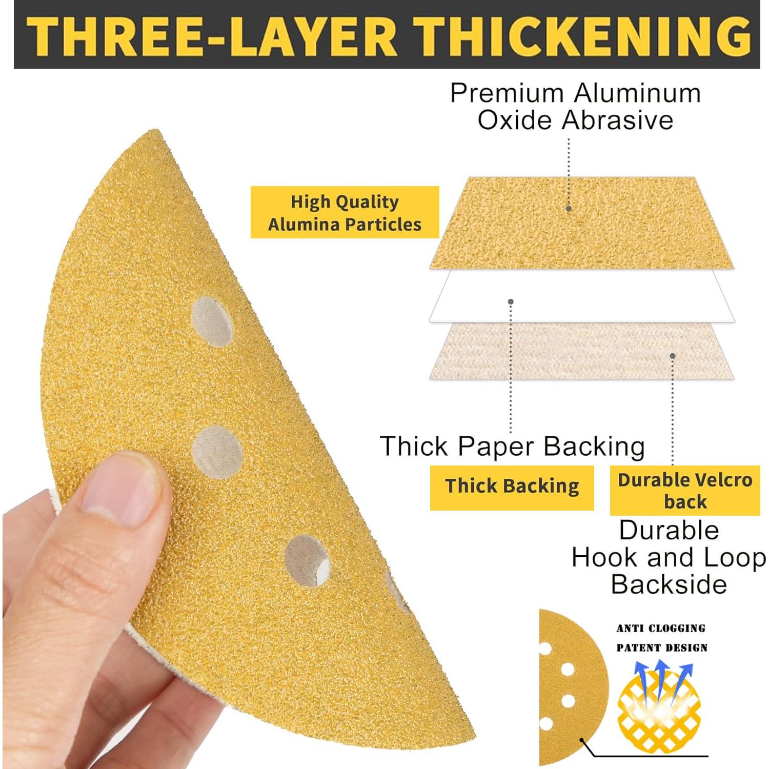 Discos de Lija Autoadhesivos FAWTEEM 220 Grano 100 Paquetes