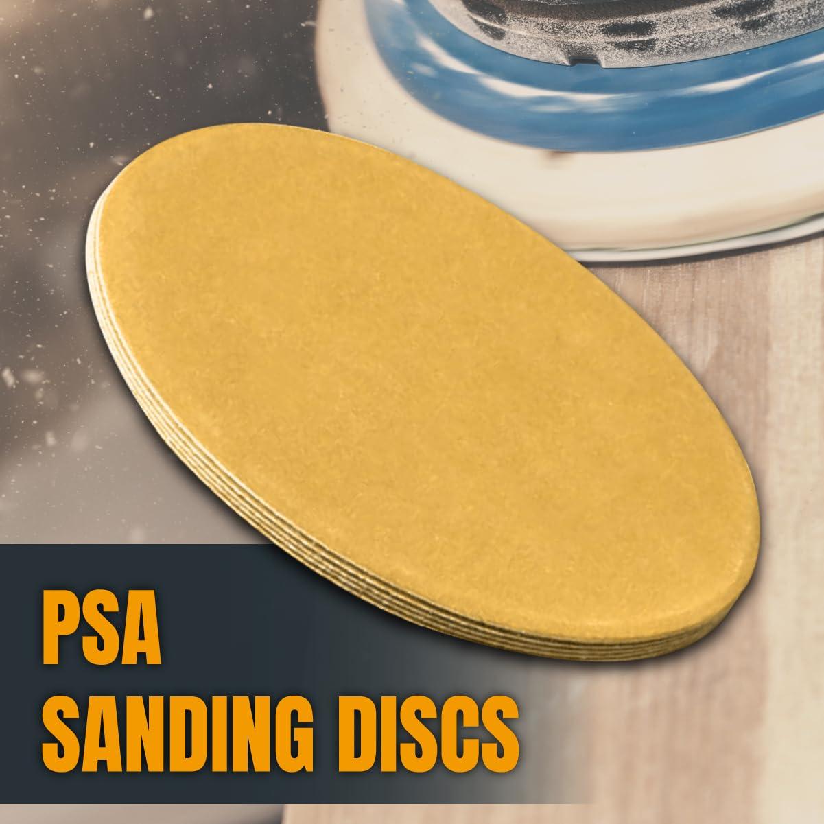 POWERTEC 100 PCS 80 Grit 6 Inch PSA Sanding Discs, Self Stick Adhesive Sandpaper, 6" for Drywall, Woodworking, Paint, Epoxy with Random Orbital Sanders, DA Sanders, 4x36 Belt Disc Sander (4DR1508)