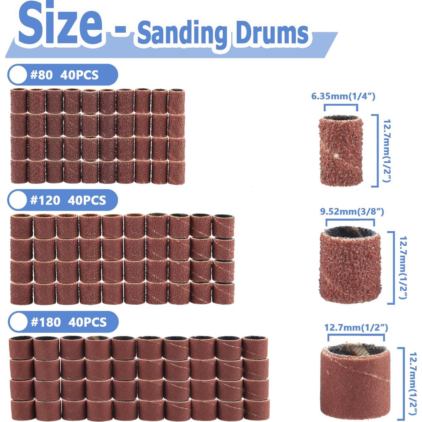 Kit de Lijado de Tambor Mesee 132 Piezas con Mandriles