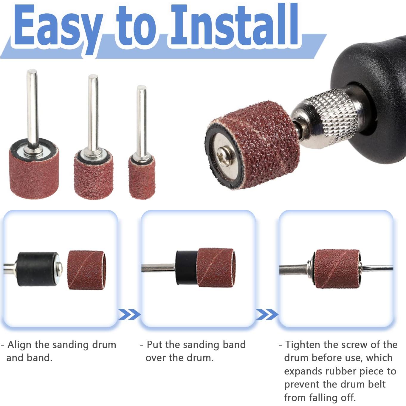 Kit de Lijado de Tambor Mesee 132 Piezas con Mandriles