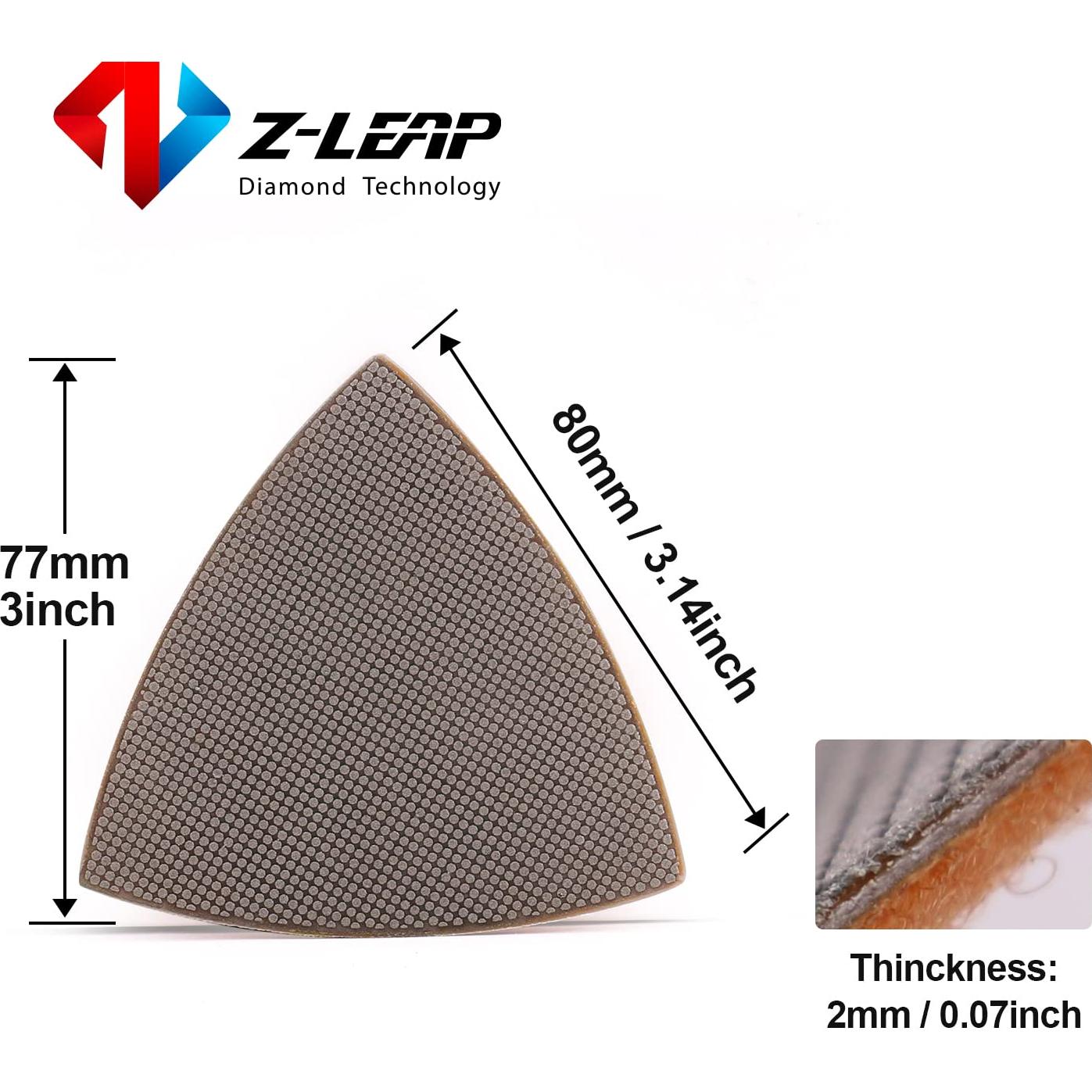 Discos de Lijado Triangulares Z-LEAP 80mm Grano 200 - 2pcs