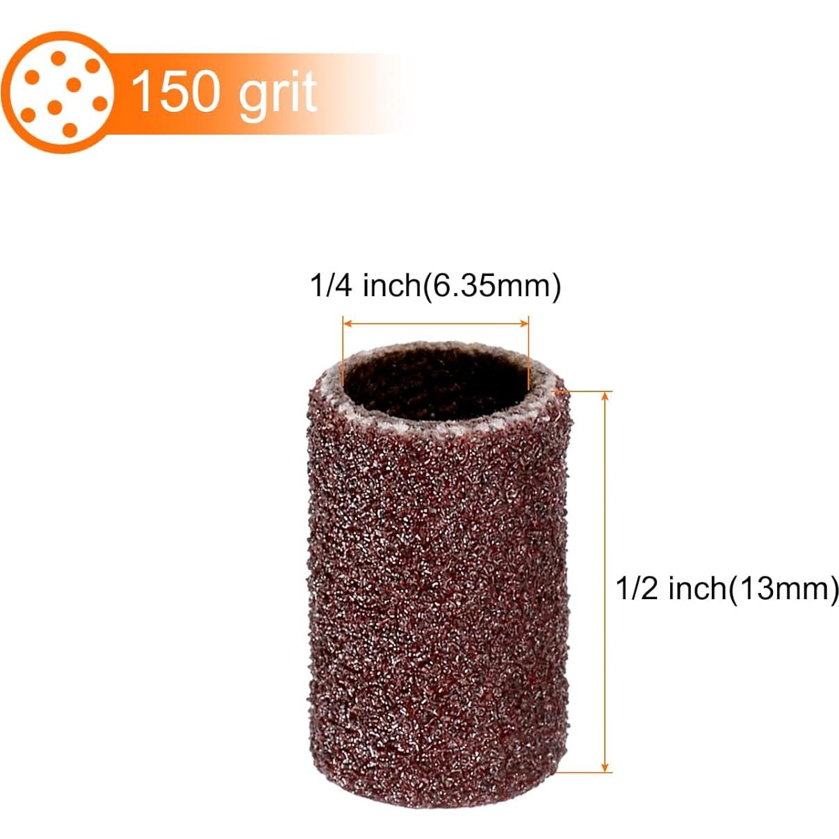 Manguitos de Lijado HARFINGTON 200pcs Grano 150 6,35mm