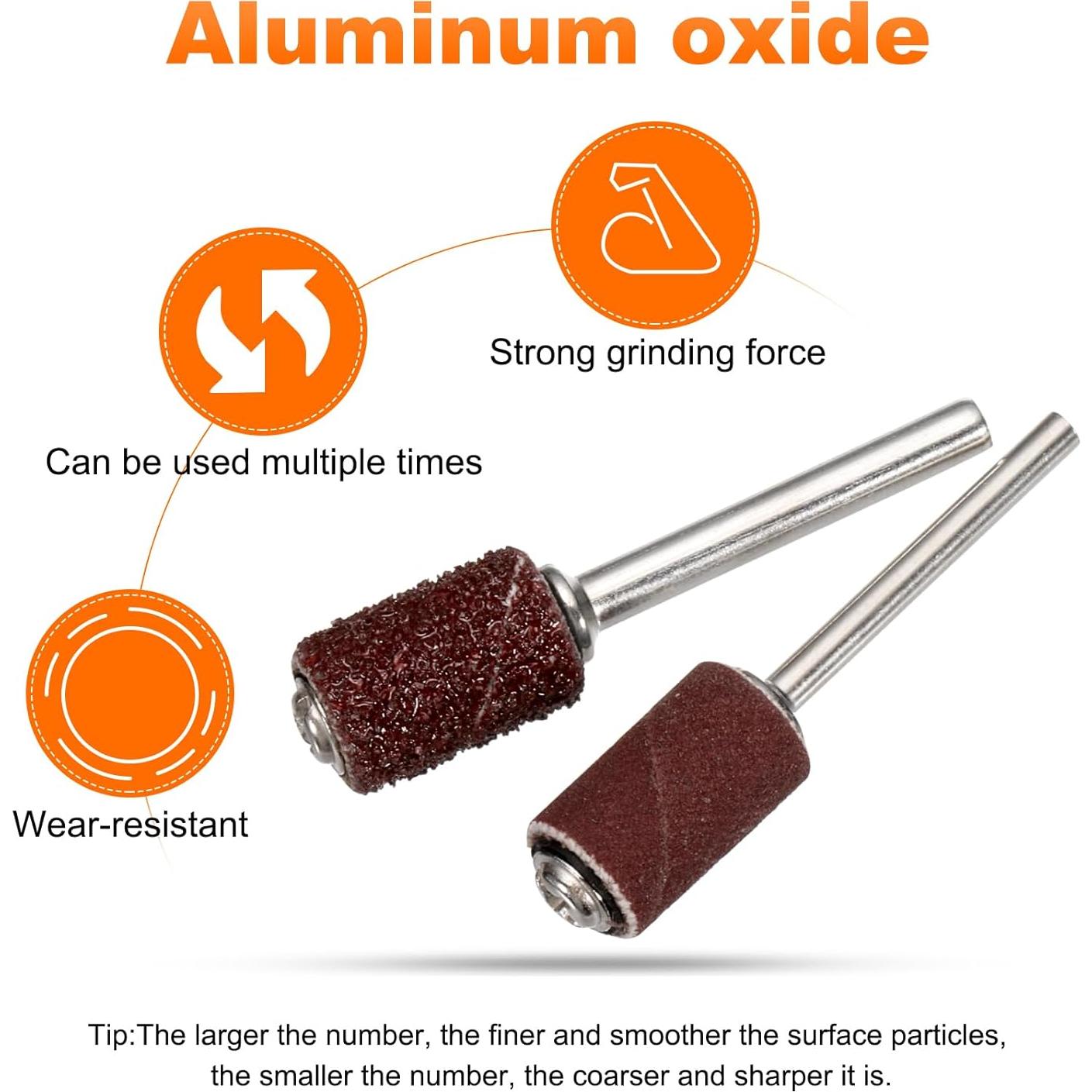 Manguitos de Lijado HARFINGTON 200pcs Grano 150 6,35mm