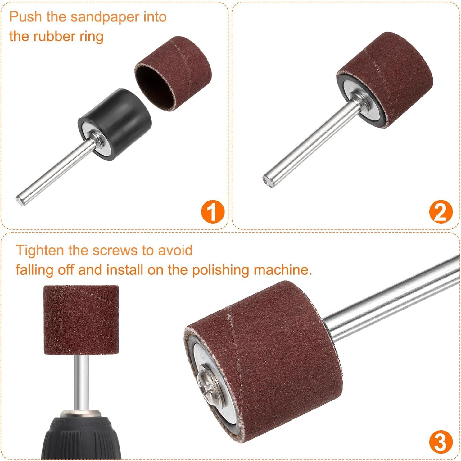 Manguitos de Lijado HARFINGTON 200pcs 12,7mm Grano 320