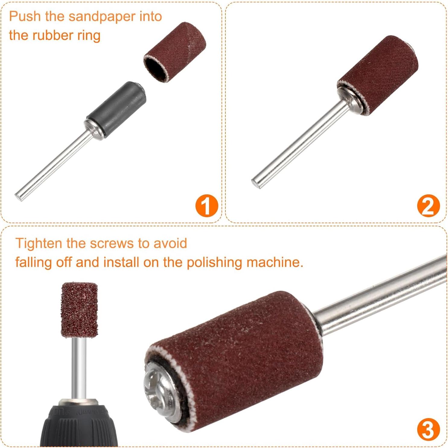 HARFINGTON 200pcs Mangas de Lijado 6,35mm Grano 180